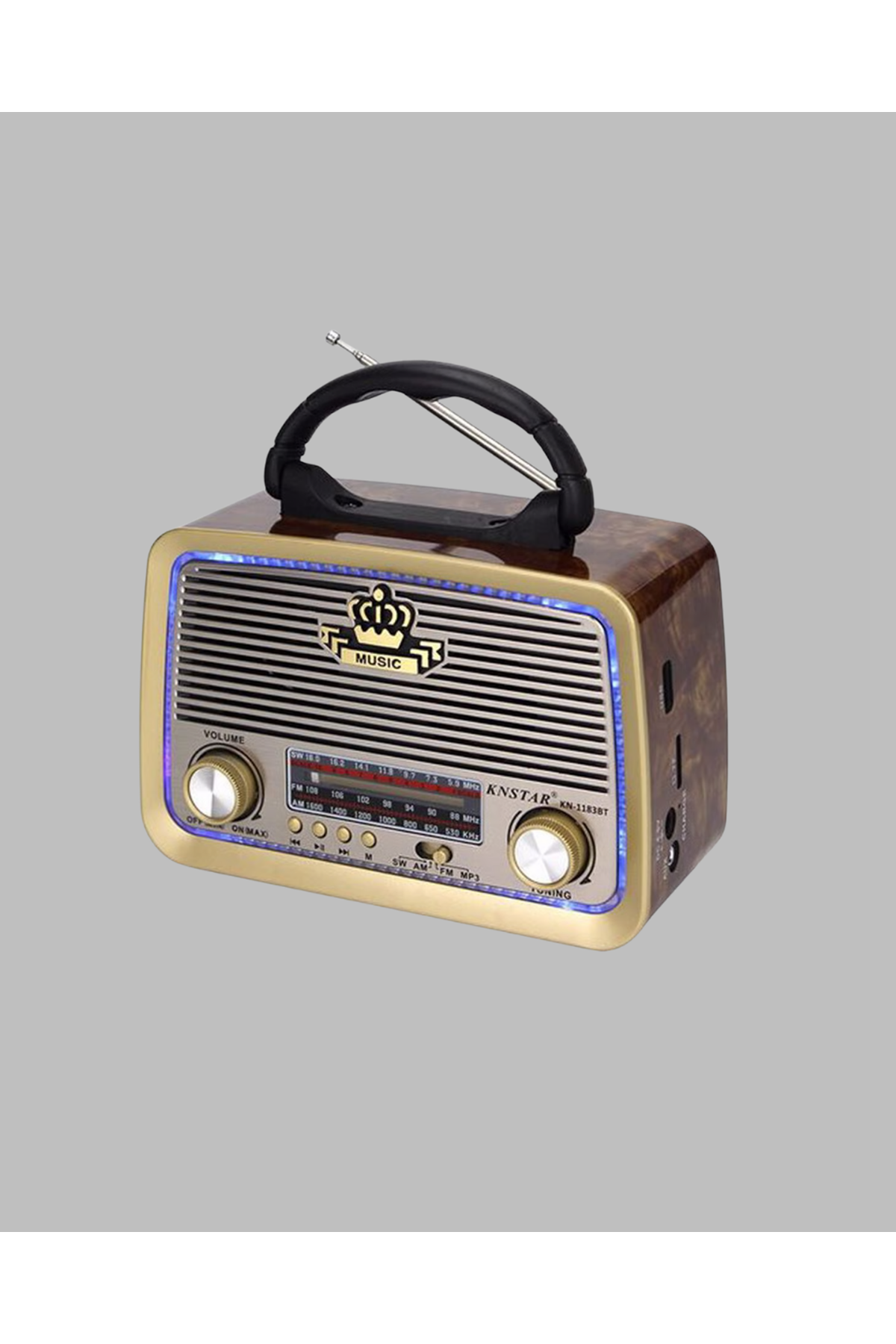Ahşap Nostaljik Radyo Bluetooth USB SD Kart Destekli