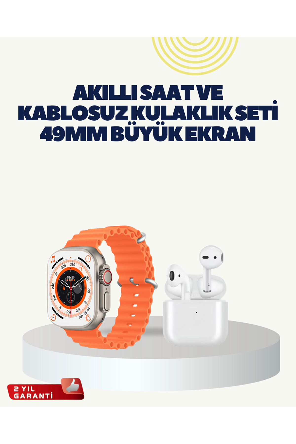 Watch 9 Max Akıllı Saat Kulaklık Seti Sağlık Takipli 45 mm Geniş Ekran