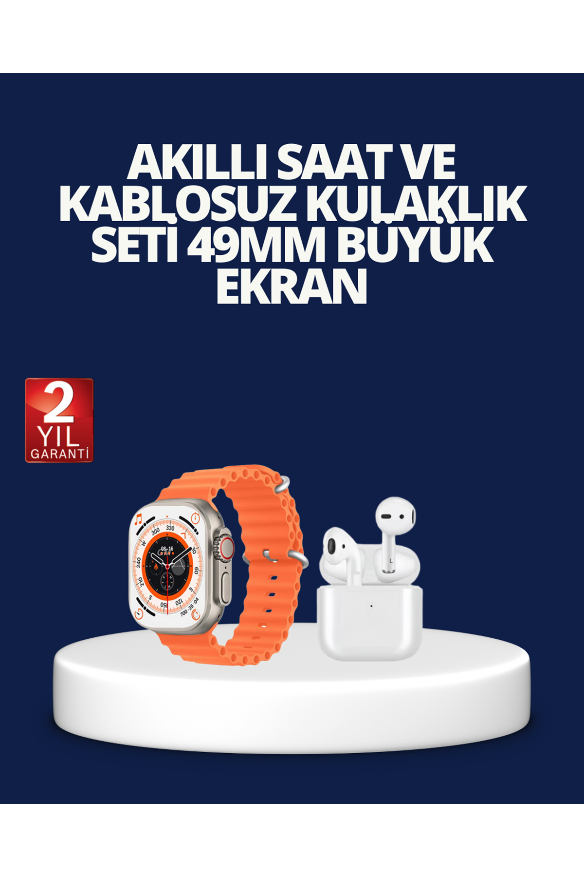 Watch 9 Max Akıllı Saat ve Kablosuz Kulaklık Seti 2 Kordonlu Sesli Görüşme Özellikli