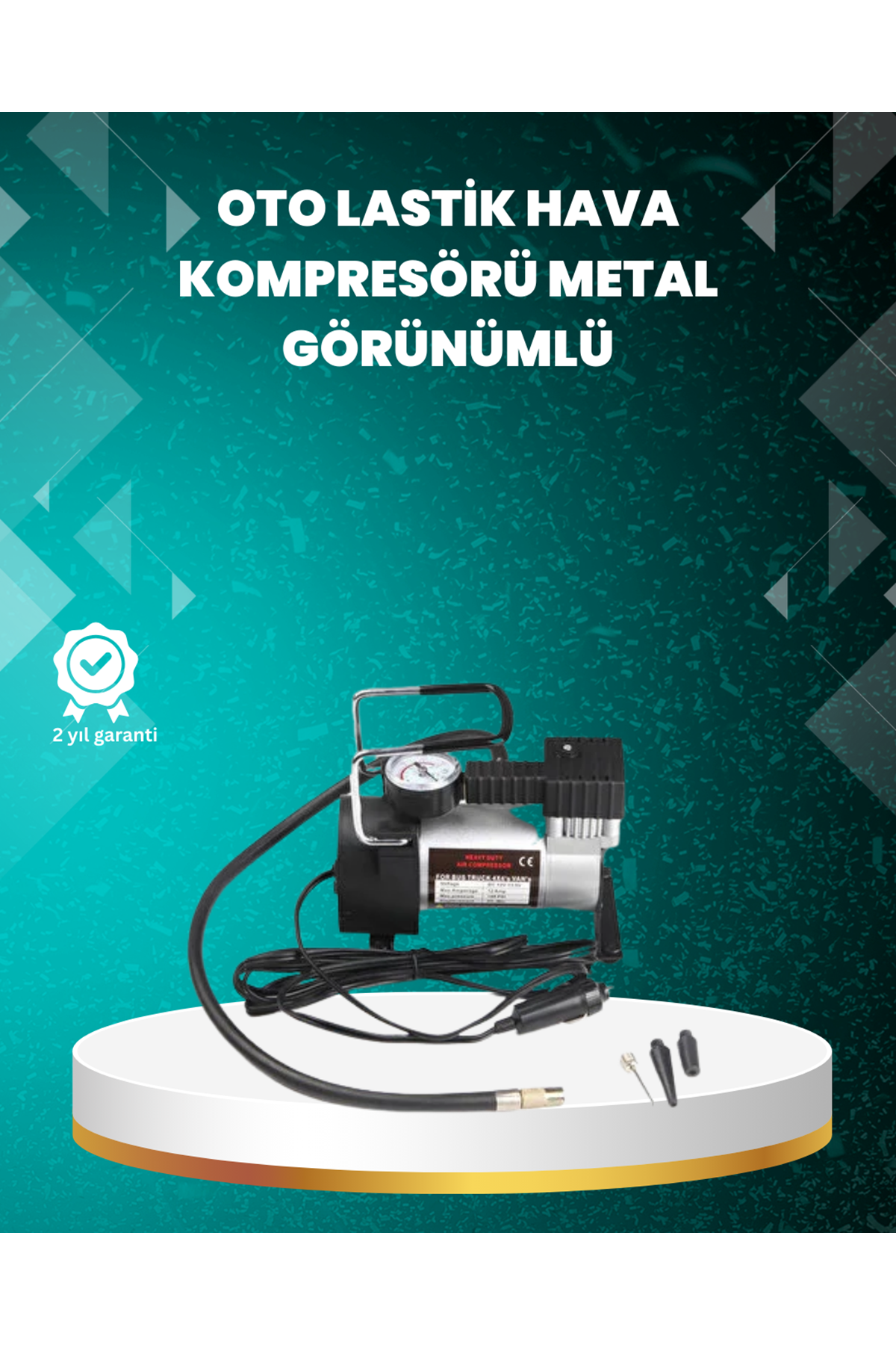 Ağır Hizmet Tipi Oto Kompresör 140 PSI Manometreli