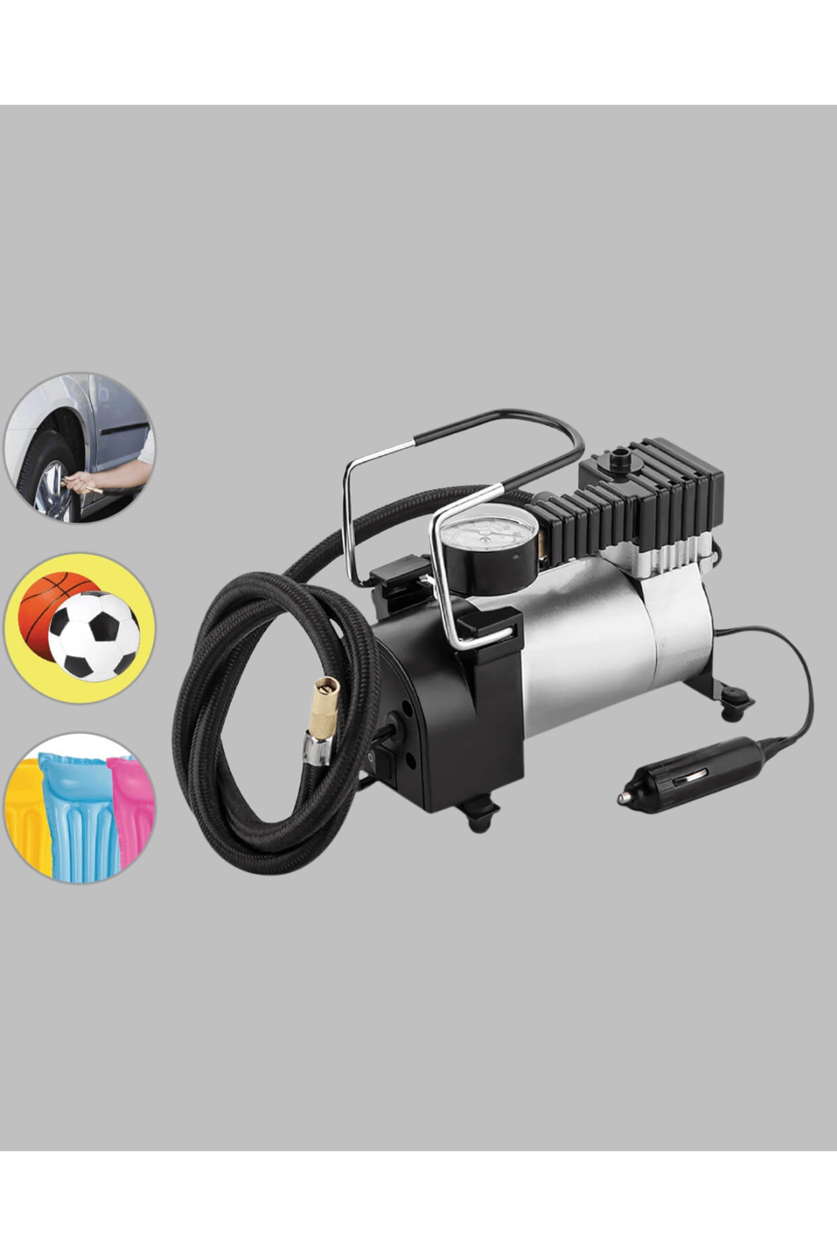DC 12V Metal Hava Kompresörü Araç Lastik Şişirme 35L/Dk