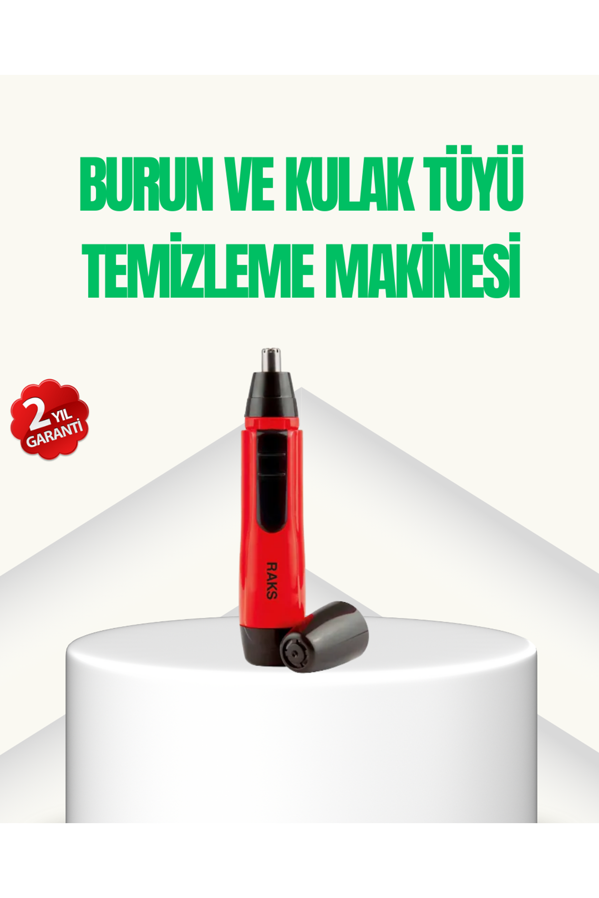 Kulak Burun Tüy Temizleme Makinası Pilli Kırmızı Ergonomik
