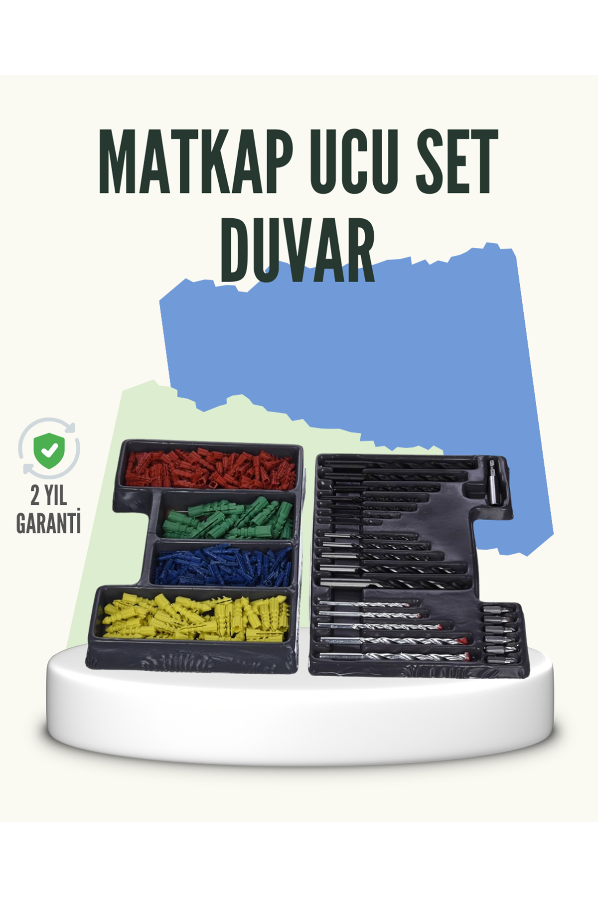 Matkap Ucu Seti 24 Parça Organizer Kutulu Ahşap Metal Beton Uyumlu