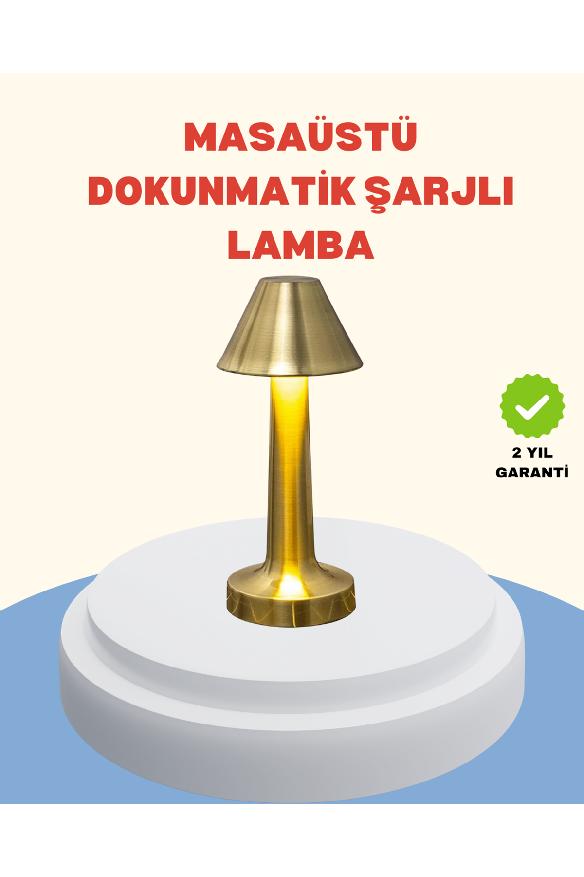 Şarjlı Masa Lambası 3 Işık Modu Kademesiz Karartma Metal Gövde