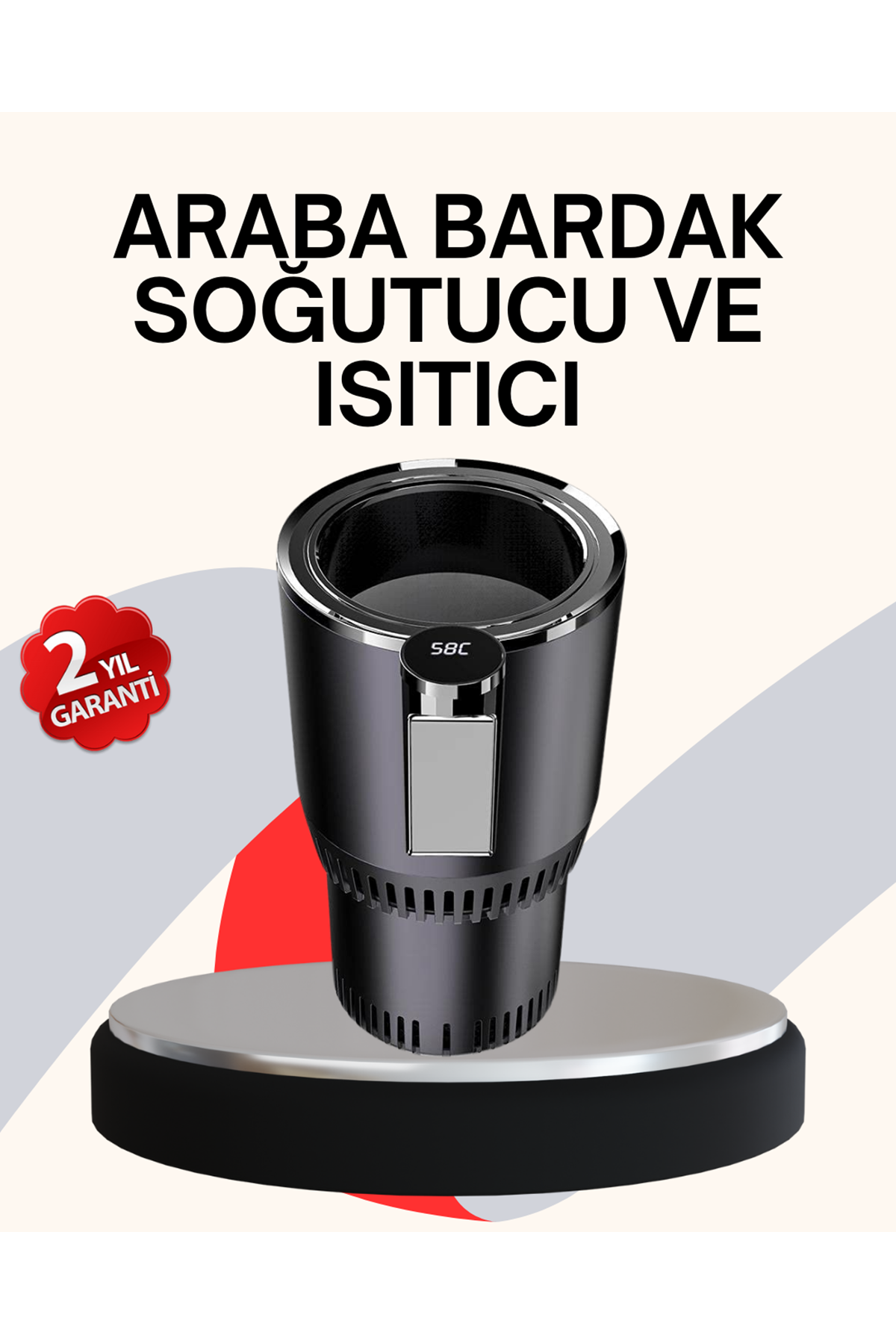 Araba Bardaklığı Isıtma Soğutma Ayarlı Çakmak Girişli Akıllı Model