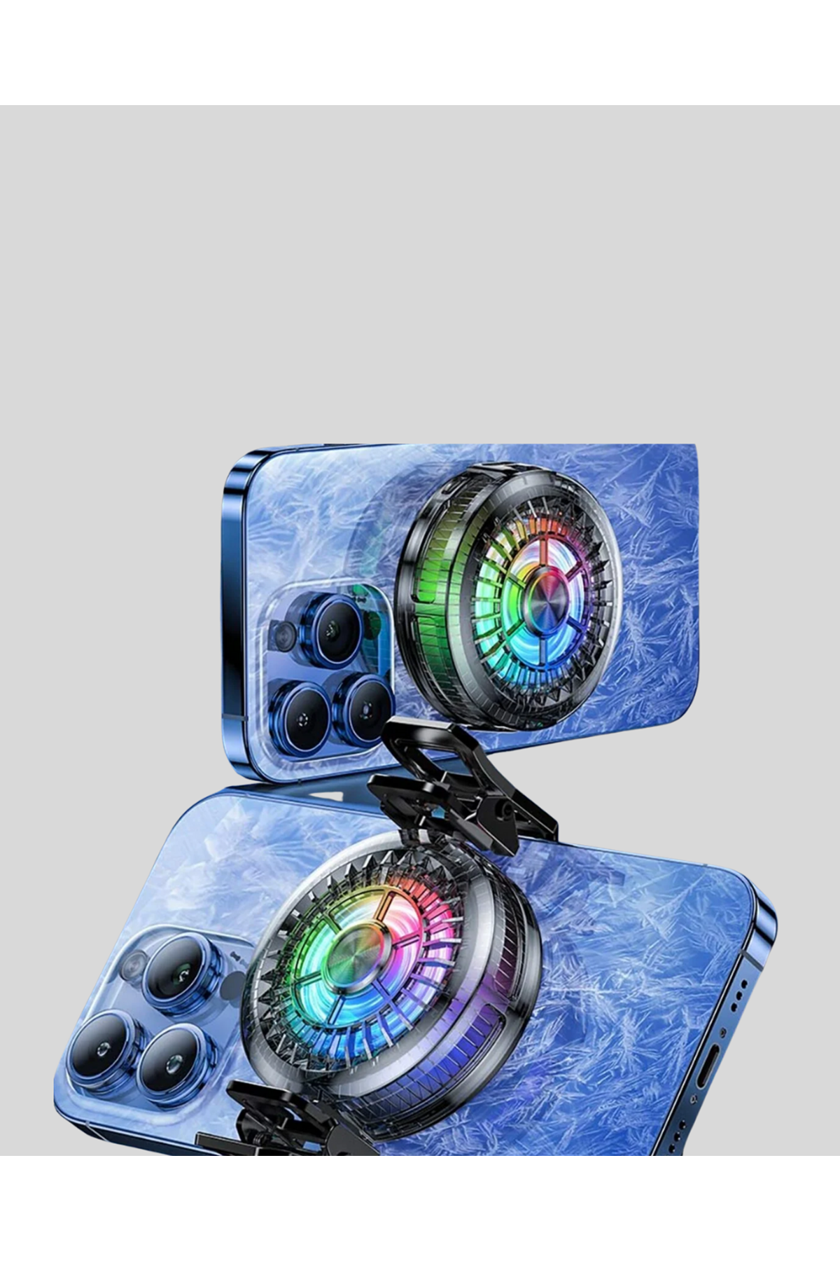 Gaming Telefon Soğutucu RGB Fan Sessiz Çalışma Tüm Modeller Uyumlu