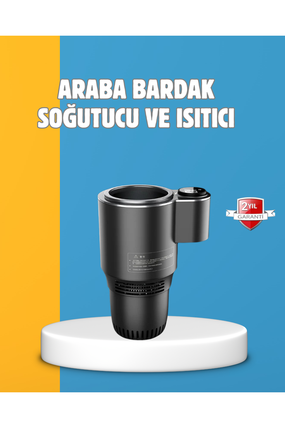 Dijital Ekranlı Akıllı Bardaklık Araç İçi Termal Isıtıcı Soğutucu