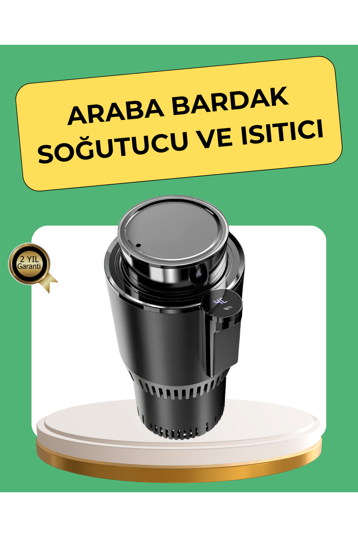 Isıtma Soğutma Özellikli Araç Bardaklığı Çakmak Girişli Akıllı