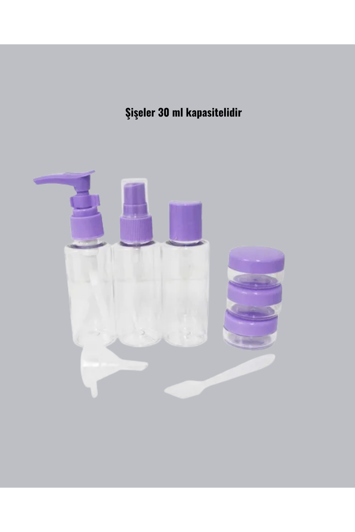 Seyahat Banyo Seti 5 Parça Şeffaf Taşıma Çantalı 30 ml
