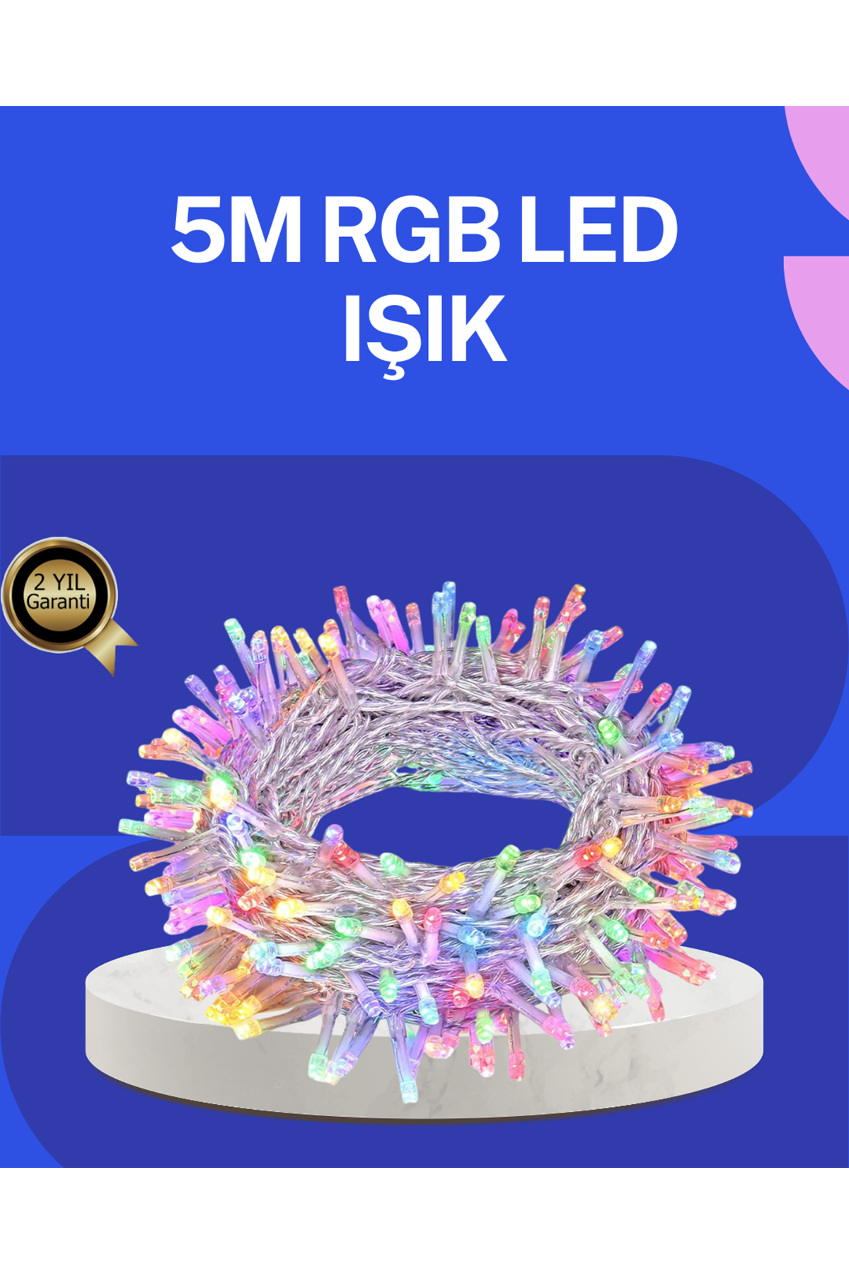 5 Metre Şeffaf Kablo LED Peri Işığı 50 Ampullü Dekoratif Led