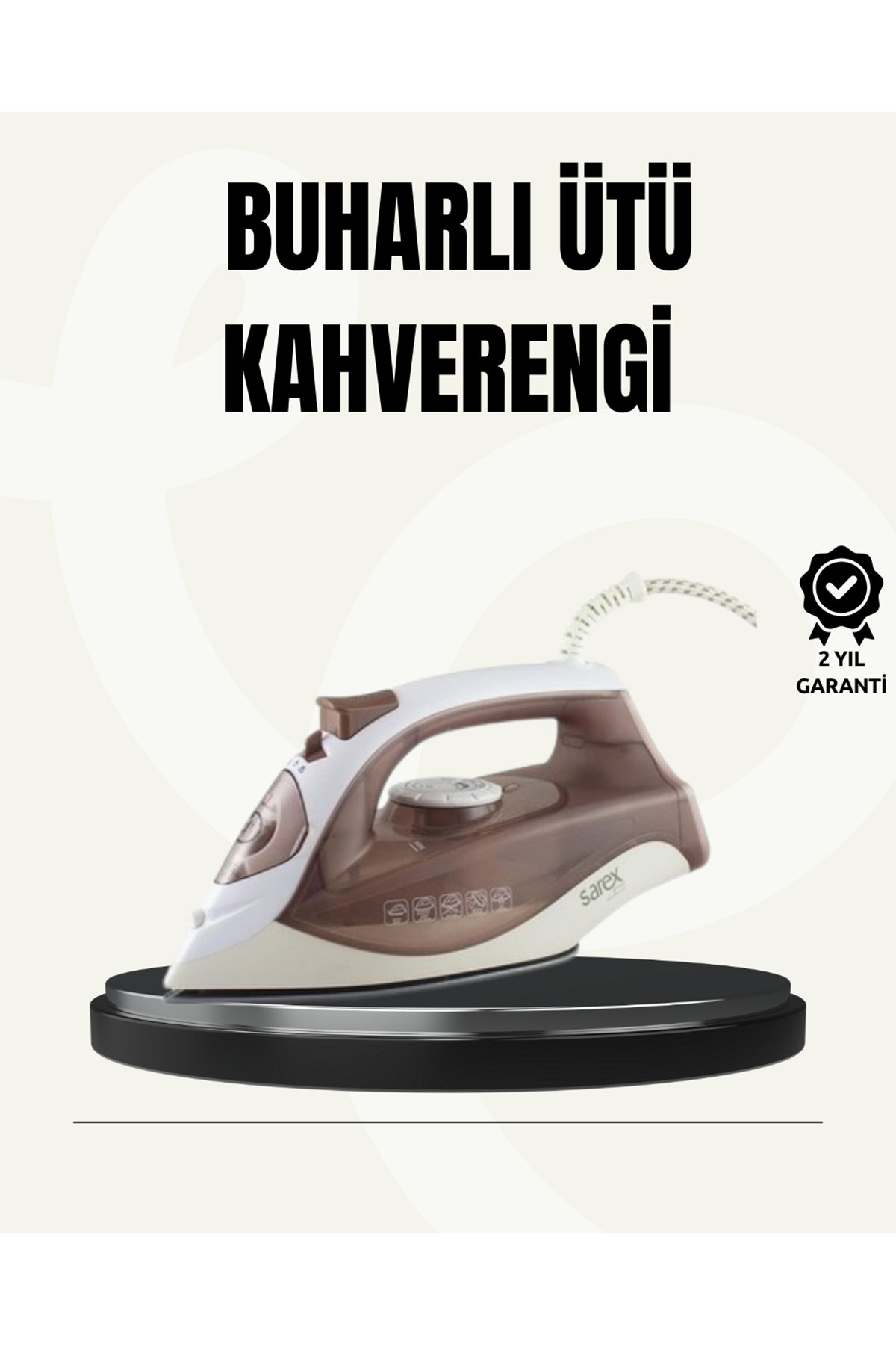 Buharlı Ütü 2200W Seramik Taban 300 ml Kahverengi Dikey Ütüleme