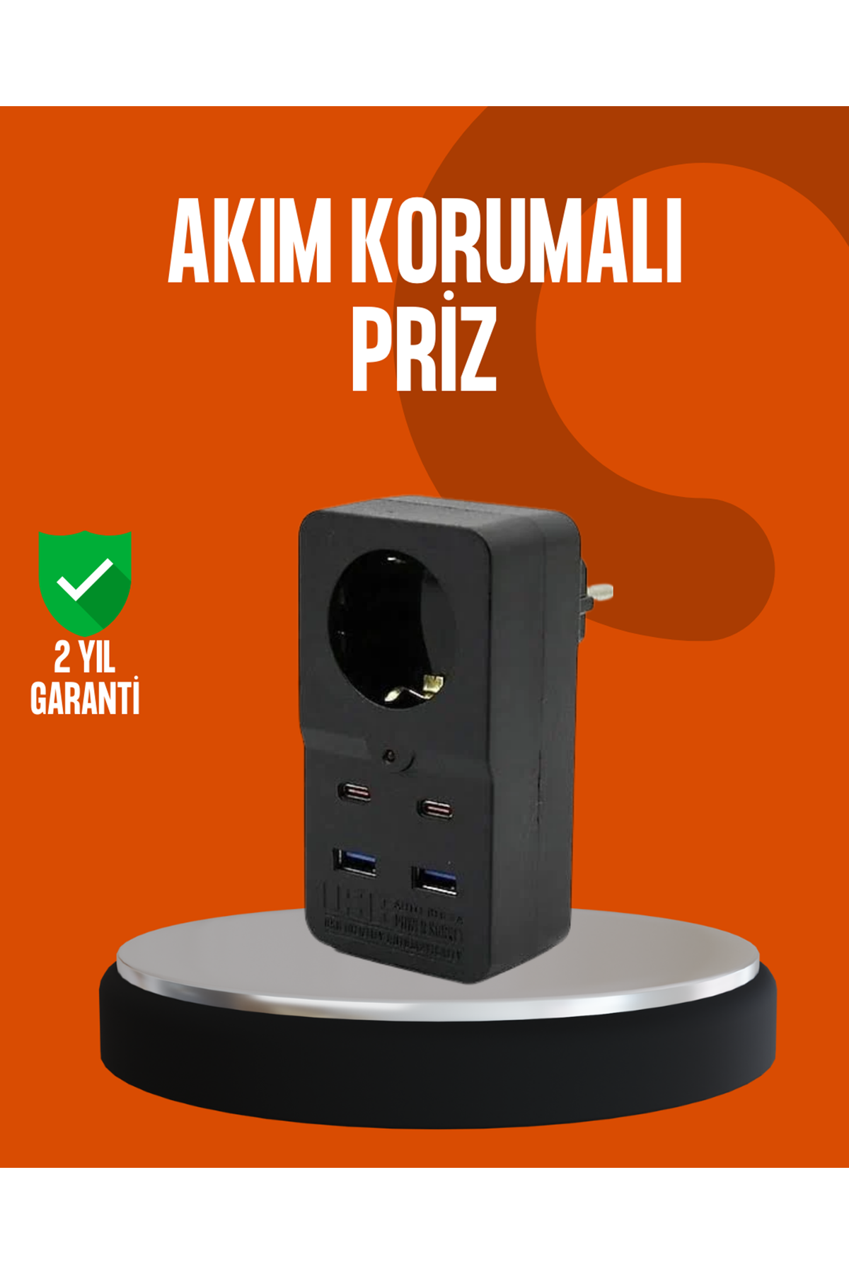 Akım Korumalı Priz 4 USB Type C Destekli Yüksek Isı Dayanımlı