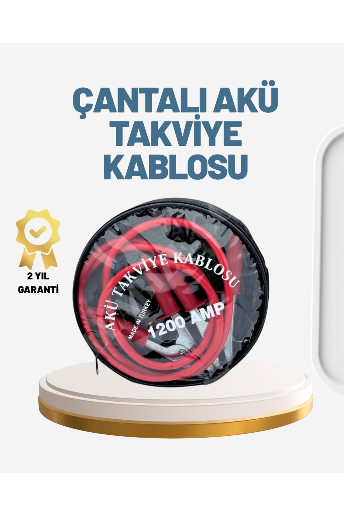 1200A Güçlü Akü Takviye Kablosu 2m Büyük Maşalı Acil Yardım