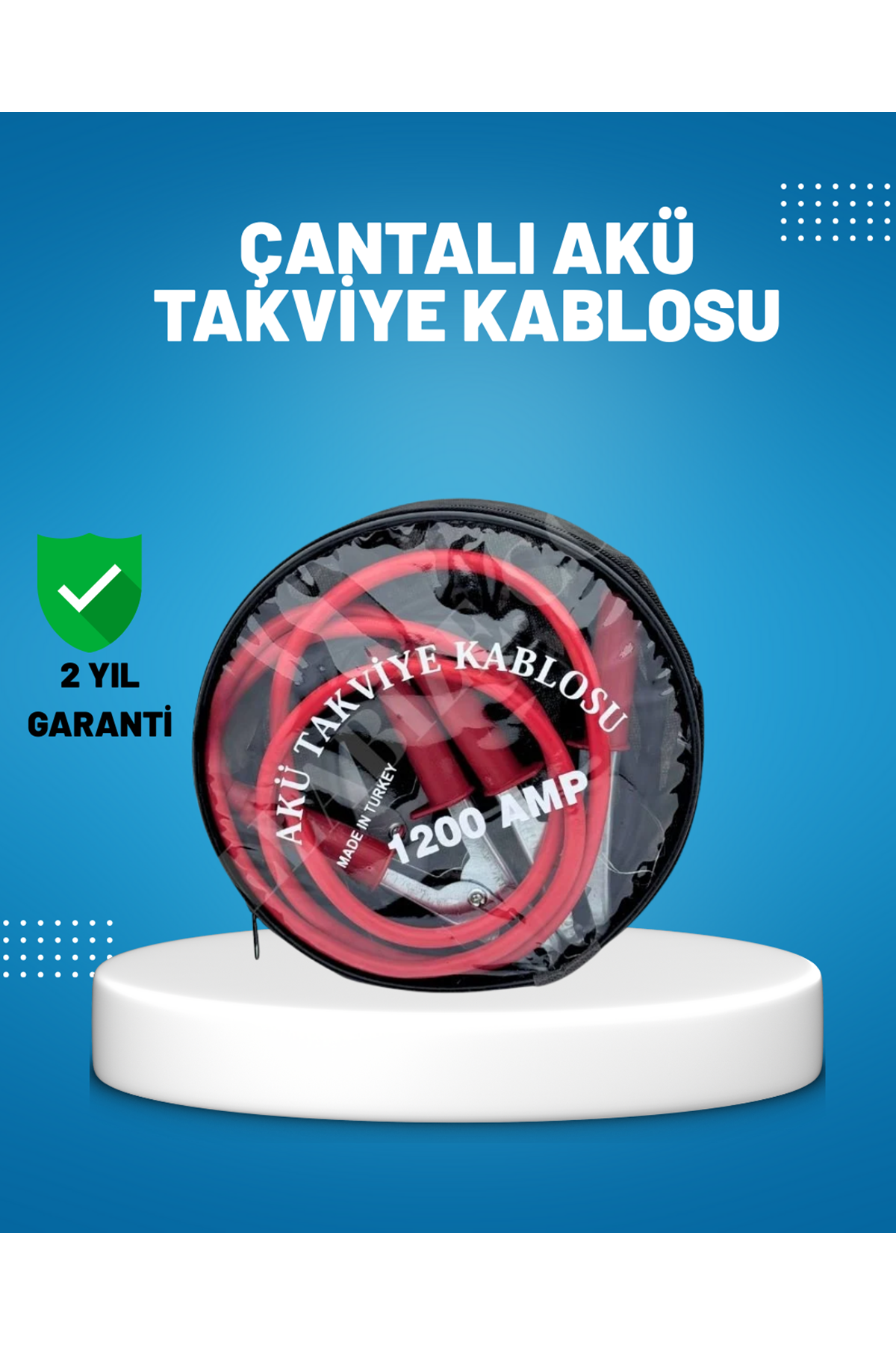 1200 Amper Akü Takviye Kablosu 2 Metre İzoleli Bakır Uçlu