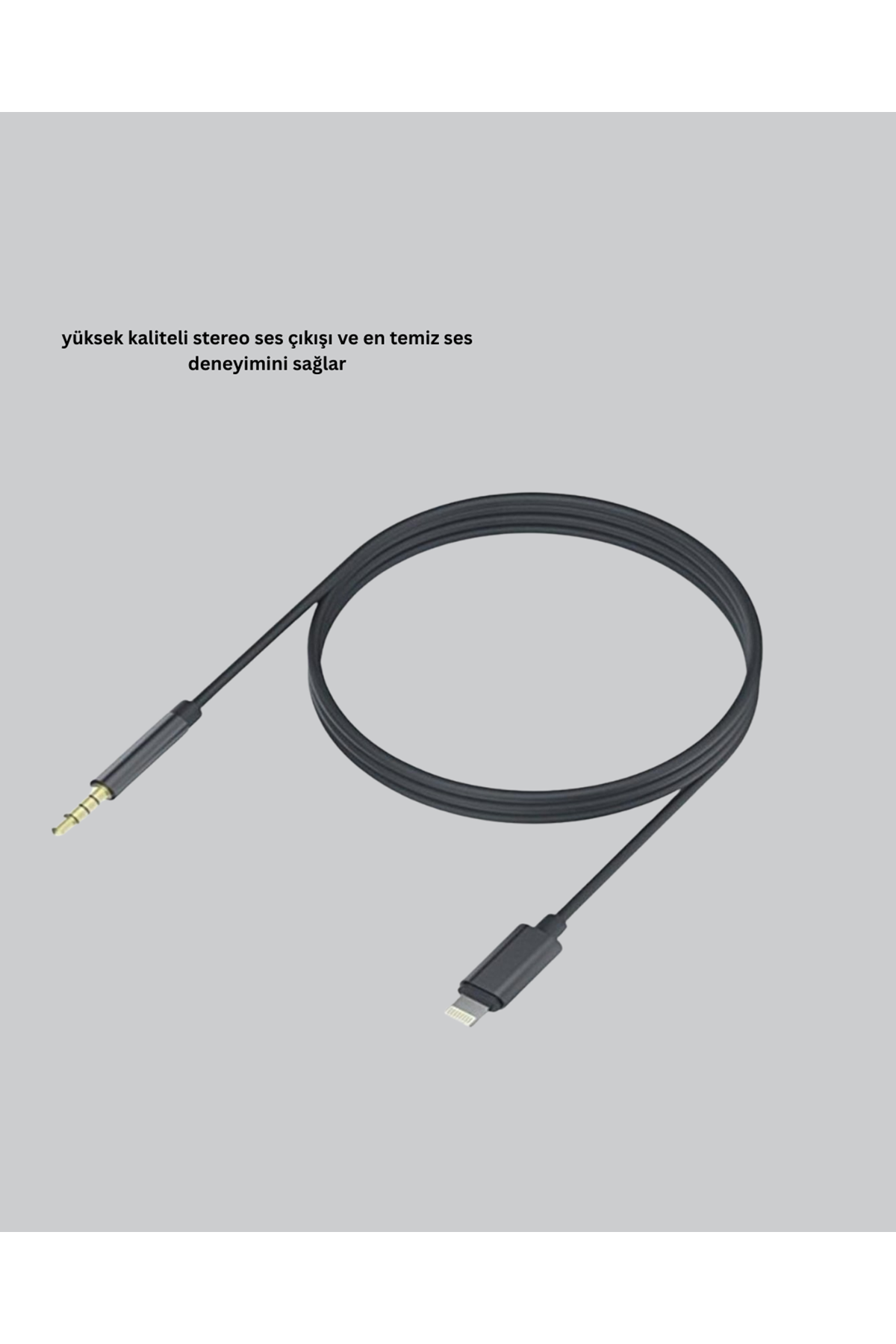 1 Metre Lightning to Aux Çevirici Kablo Stereo Ses Yüksek Kalite