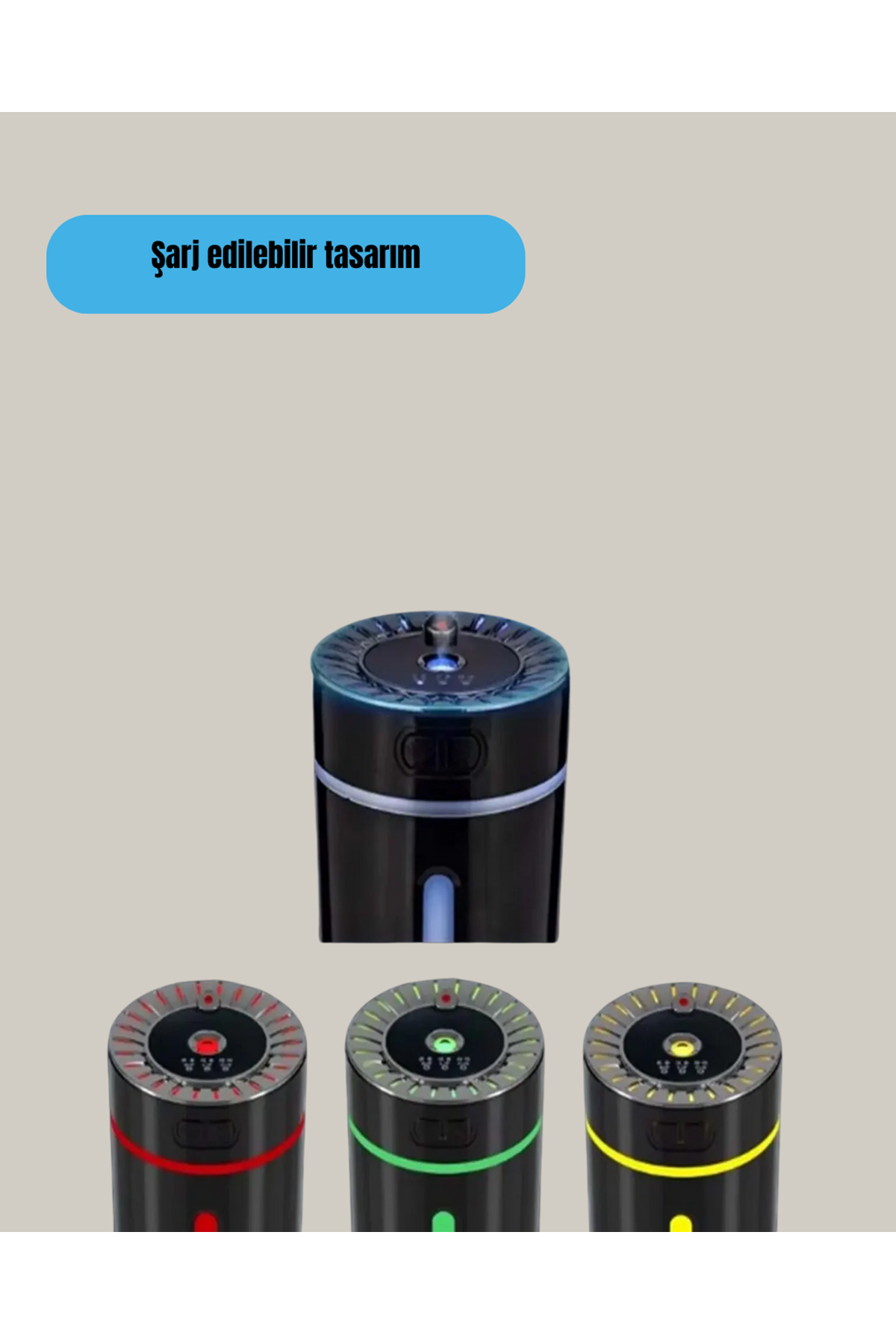 LED Işıklı Aromaterapi Hava Nemlendirici Ultrasonik Sessiz Nem Ayarı