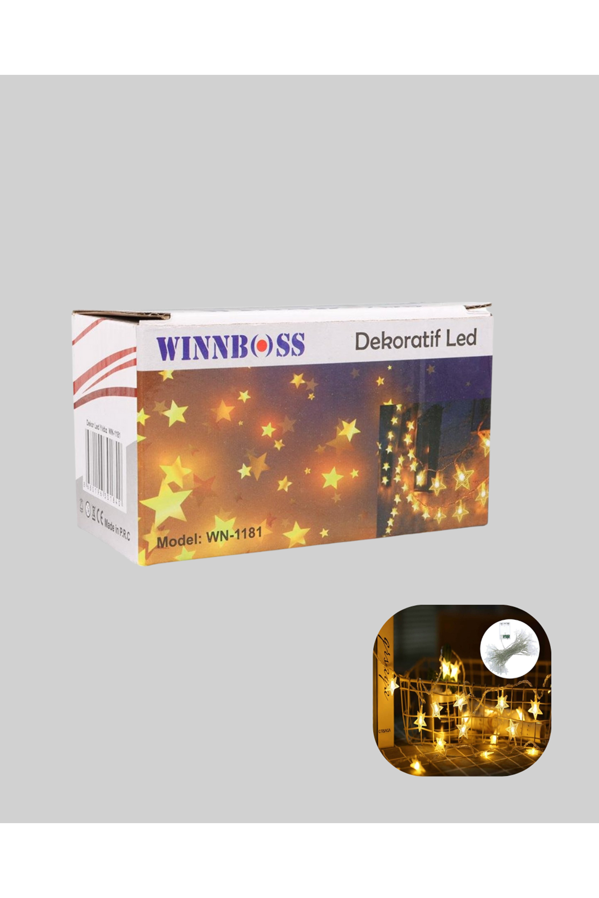 Dekoratif Yıldız Led Aydınlatma 20 Ledli 5 Metre Günışığı