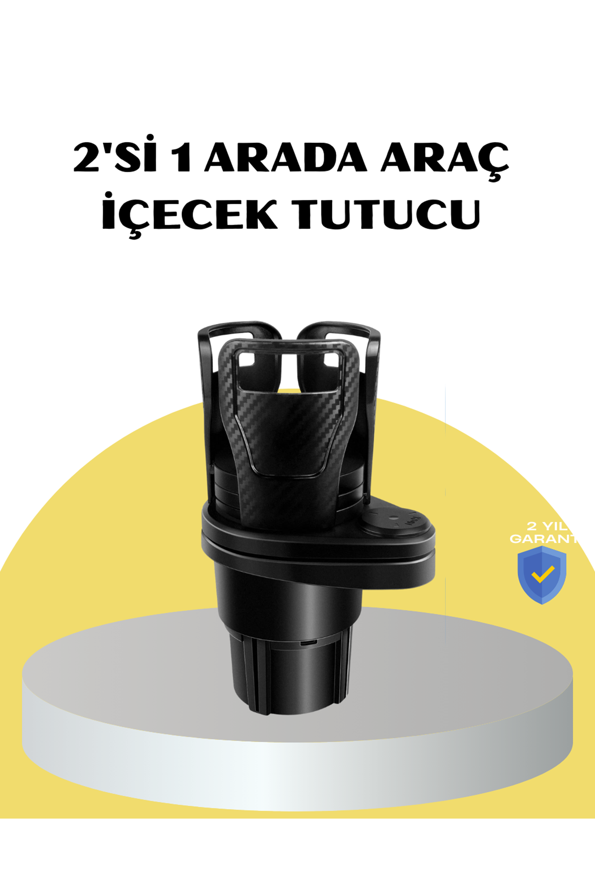 Araç İkili Bardak Tutucu Ayarlanabilir Genişlik 360° Döner Sistem