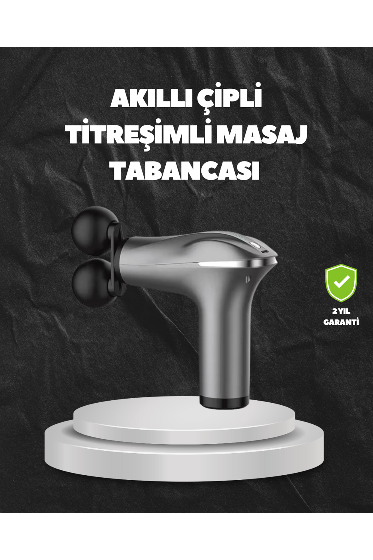4 Başlıklı Şarjlı Masaj Tabancası Bel Sırt Boyun Bacak Kas Rahatlatıcı