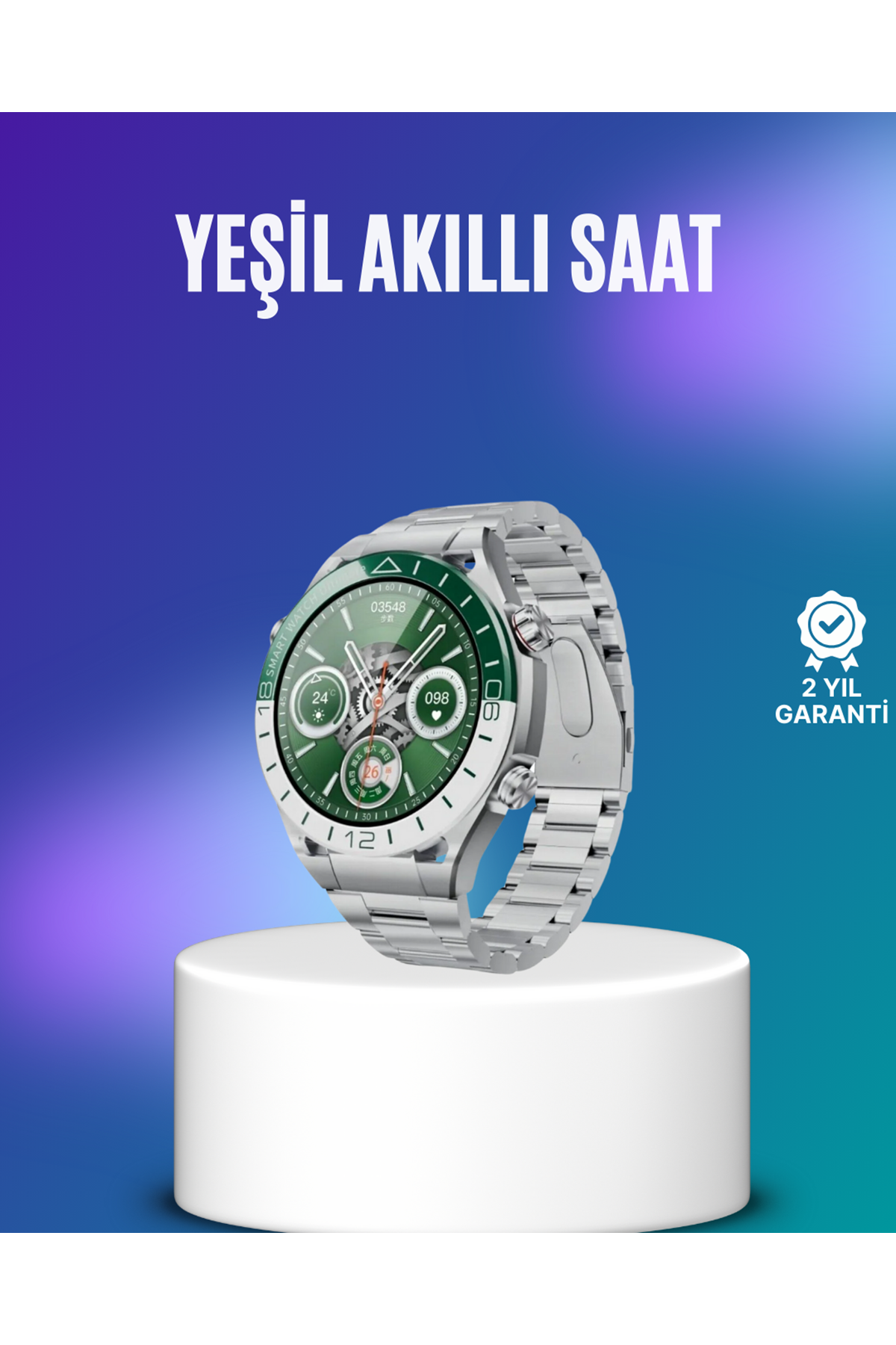 Harita Görüntüleme Özellikli Amoled Akıllı Saat 3 Kayışlı Fitness Takipli