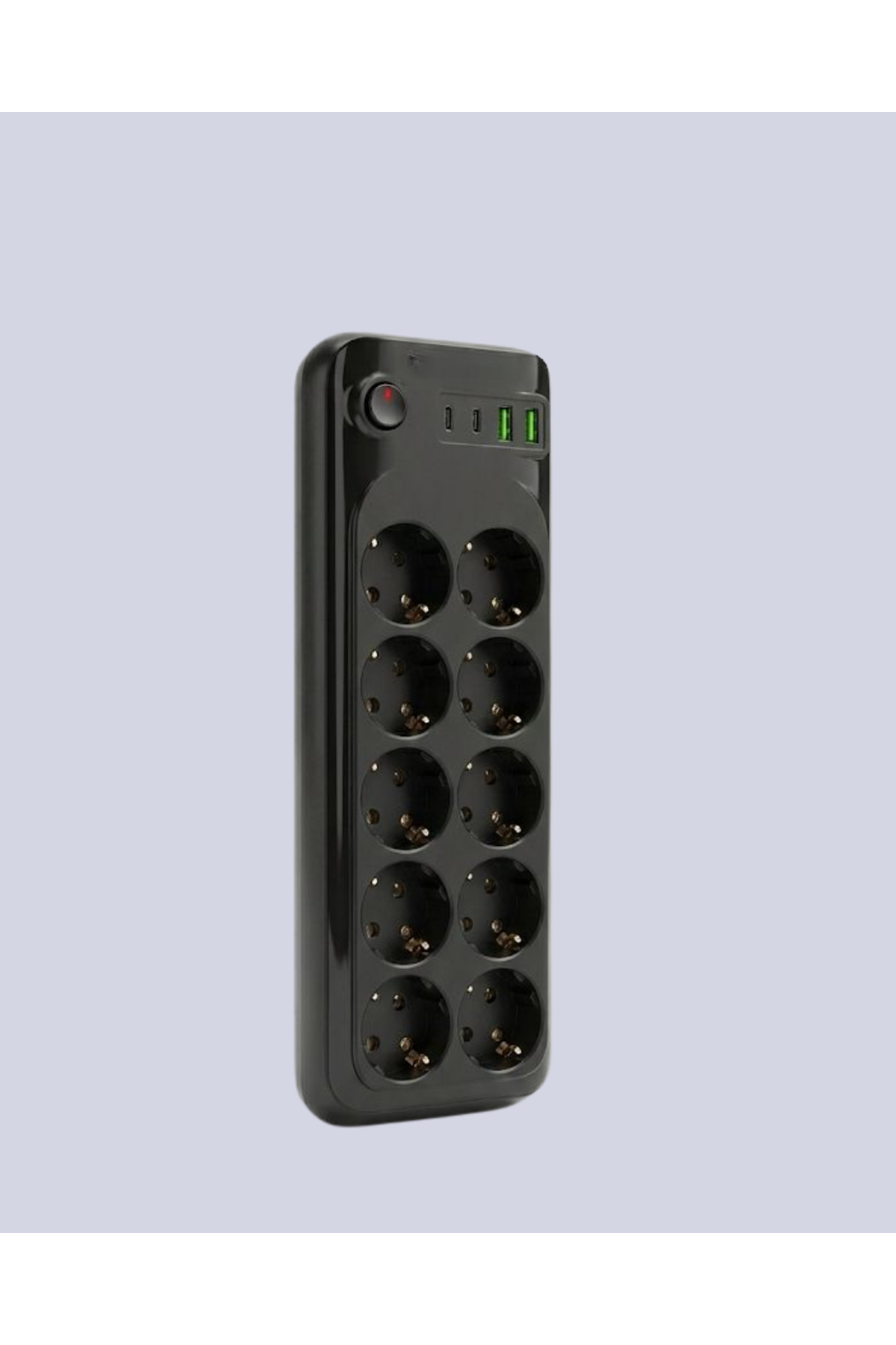Termal Akım Korumalı 10’lu Grup Priz USB Type-C Hızlı Şarj 2500W 2m Kablo