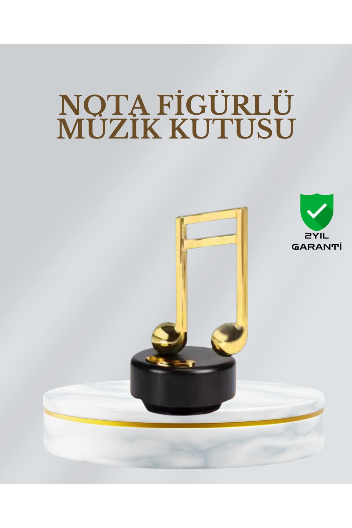 Dönen Nota Figürlü Müzik Box Işıltılı Dekoratif Tasarım