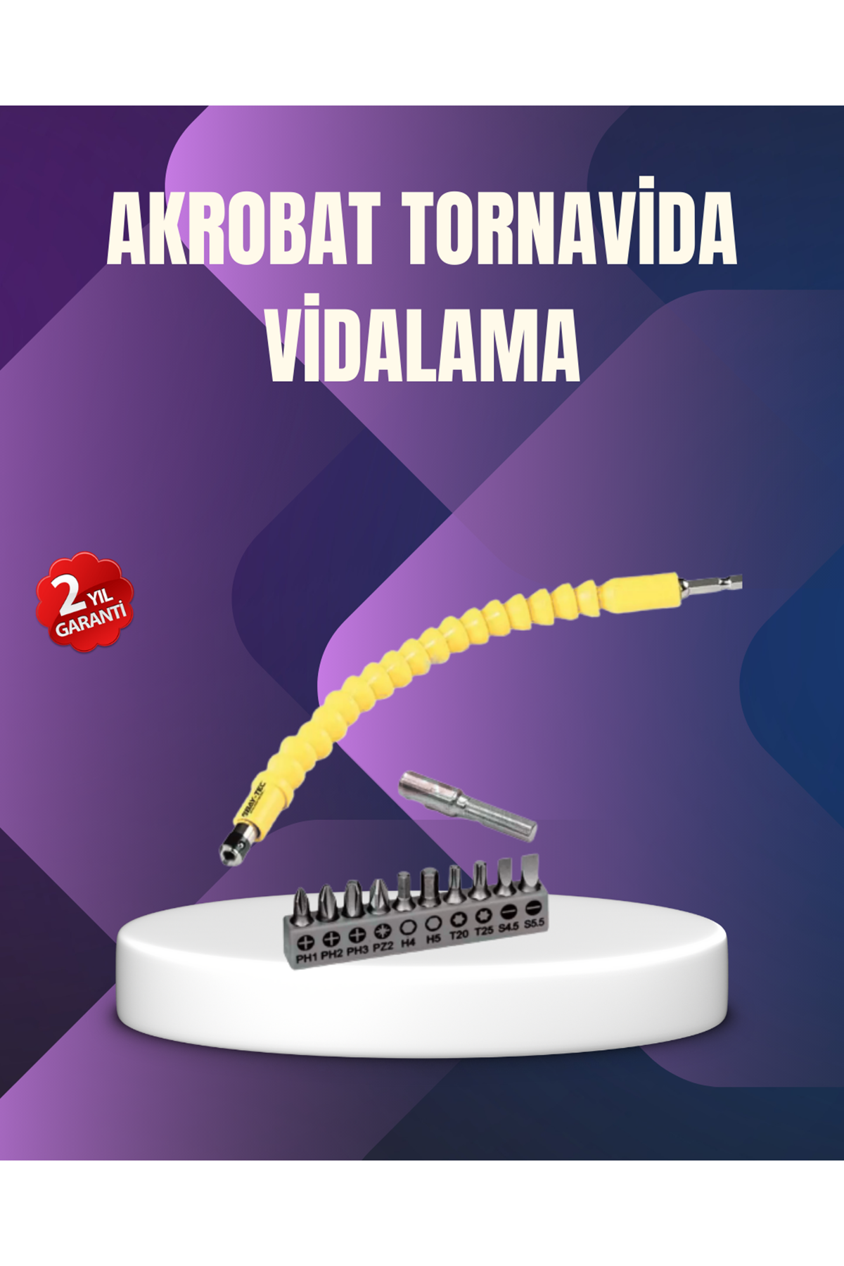 12 Parça Vidalama Uç Seti Akrobat Tasarım Dayanıklı Metal