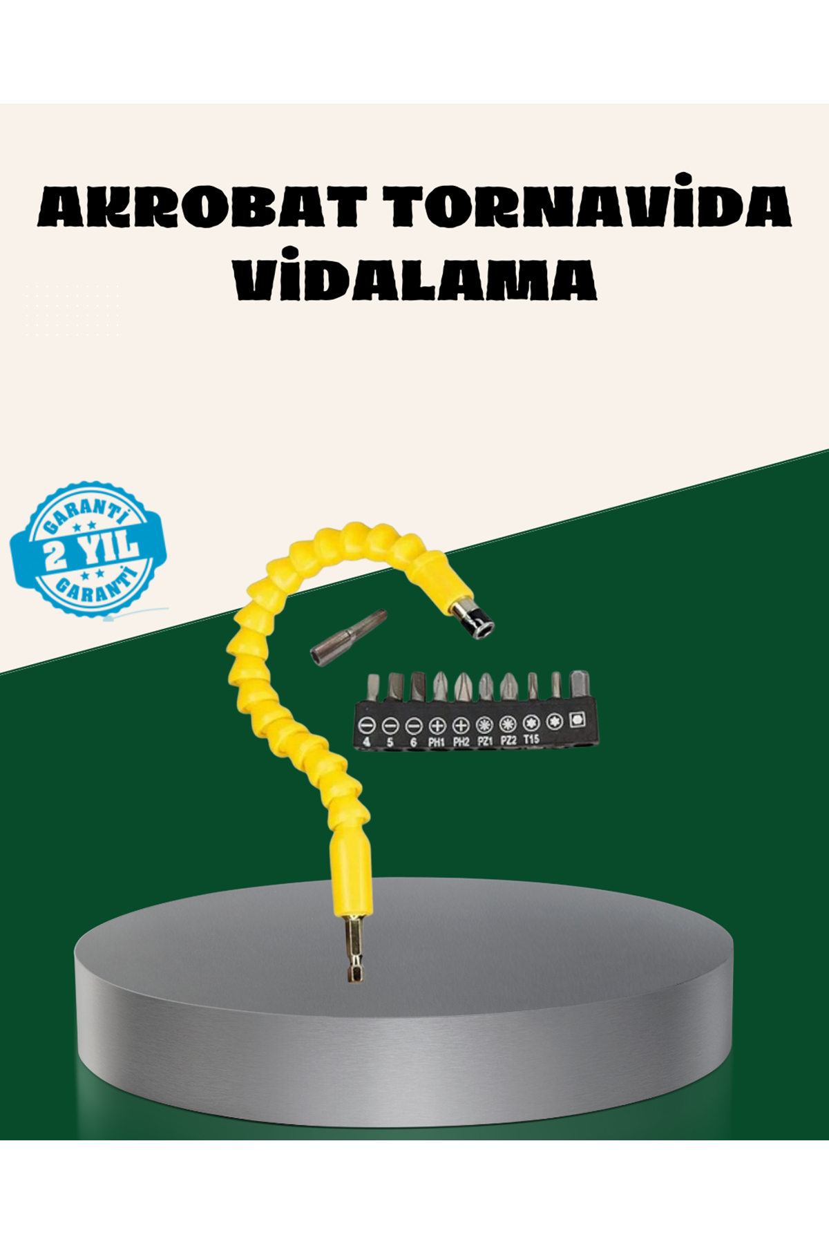 12 Parça Akrobat Bits Seti Çok Amaçlı Vidalama Dayanıklı Çelik