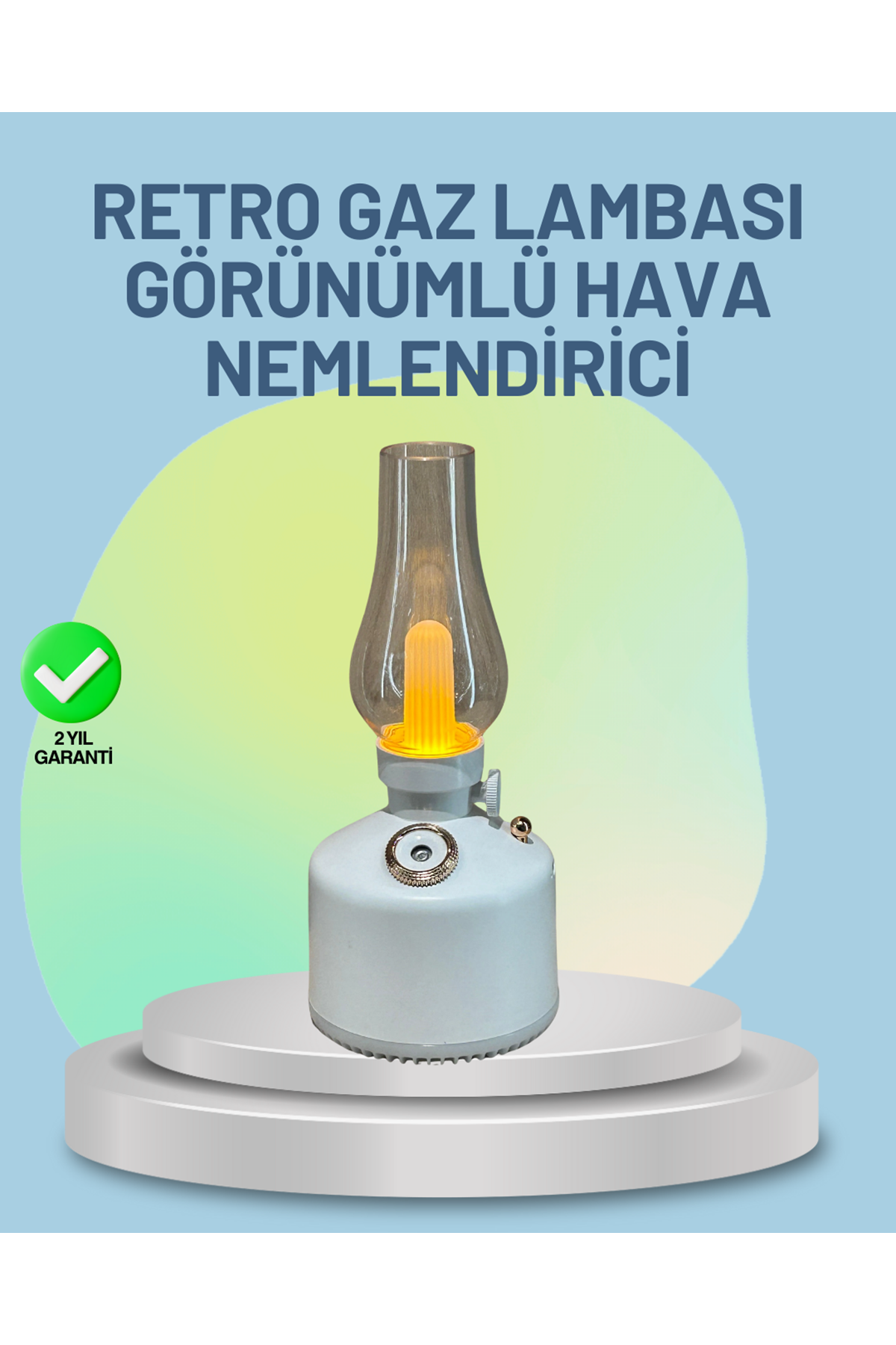 Renkli Led Işıklı Retro Gaz Lambası Aroma Terapi Mist Maker