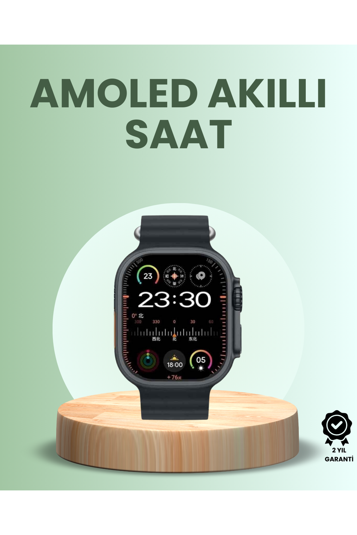 Ultra Akıllı Saat AMOLED Display 15 Gün Dayanıklı Batarya
