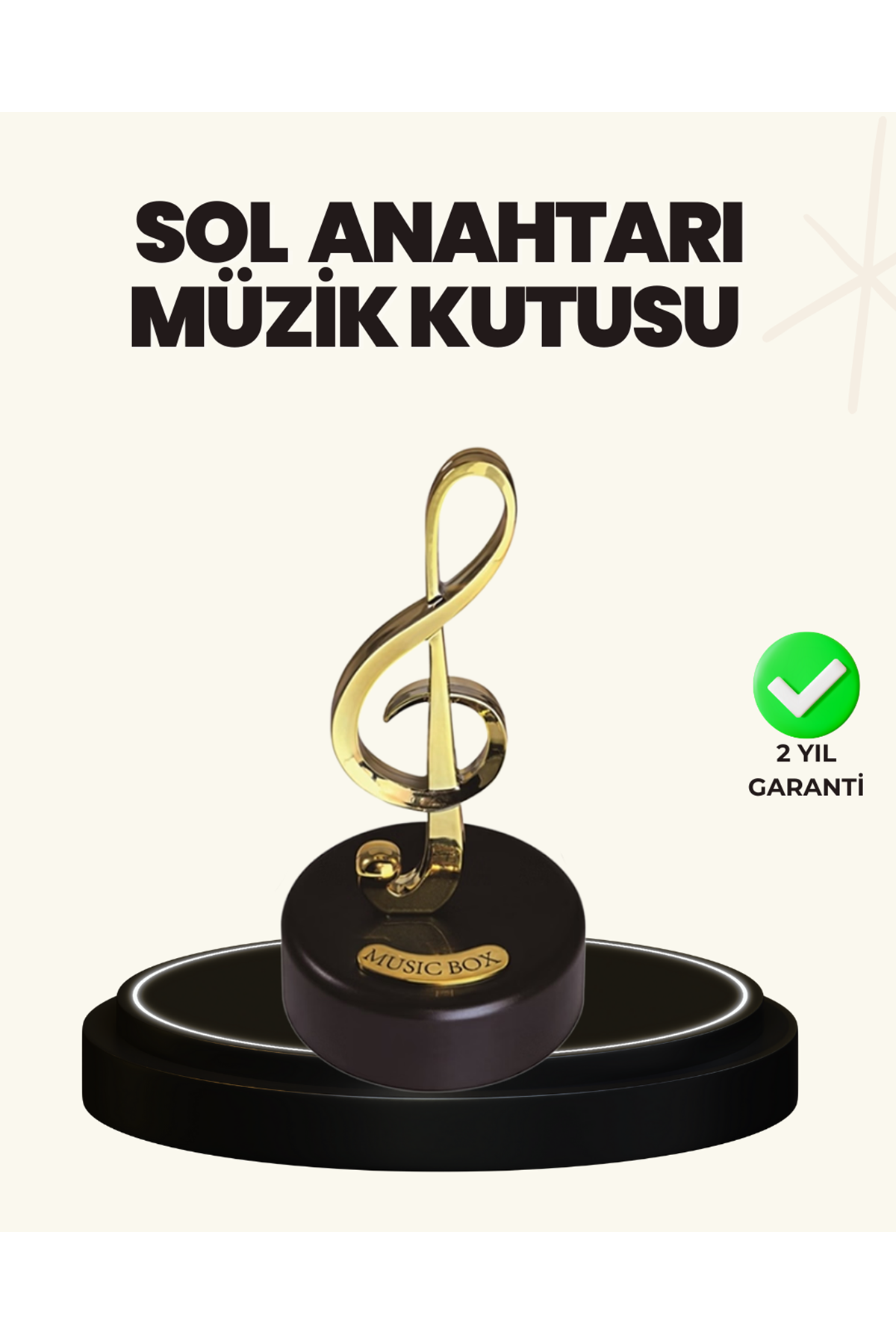 Dönen Sol Anahtarı Figürlü Müzik Kutusu Şık Hediyelik Dekor