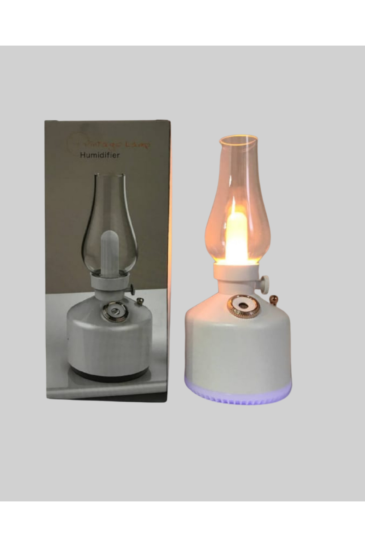 Kablosuz Retro Buhar Makinesi Gaz Lambası Tasarım Ledli Difüzör
