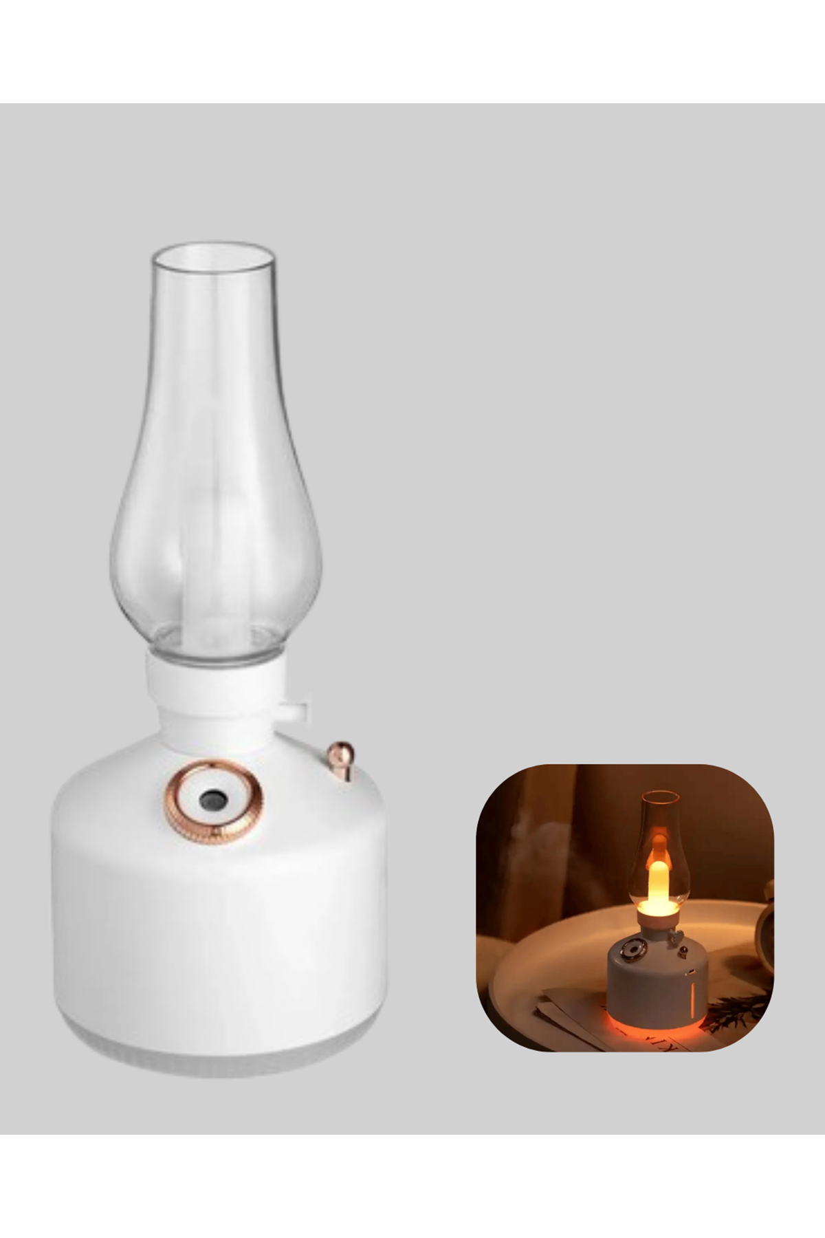 Retro Gaz Lambası Görünümlü Ledli Buhar Püskürtücü Aroma Difüzör