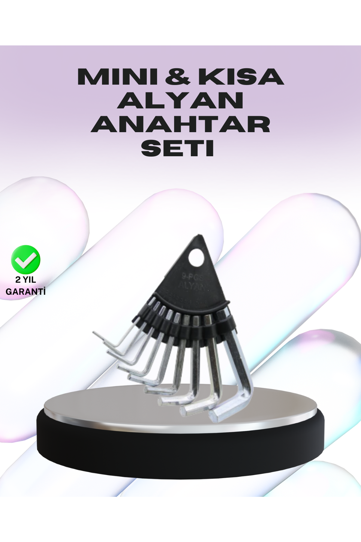 9 Parça Alyan Anahtar Seti Farklı Metrik Ölçü Pratik Taşıma