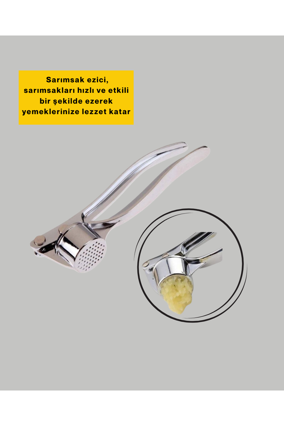 Metal Sarımsak Ezici Ergonomik Tutma ve Güçlü Presleme