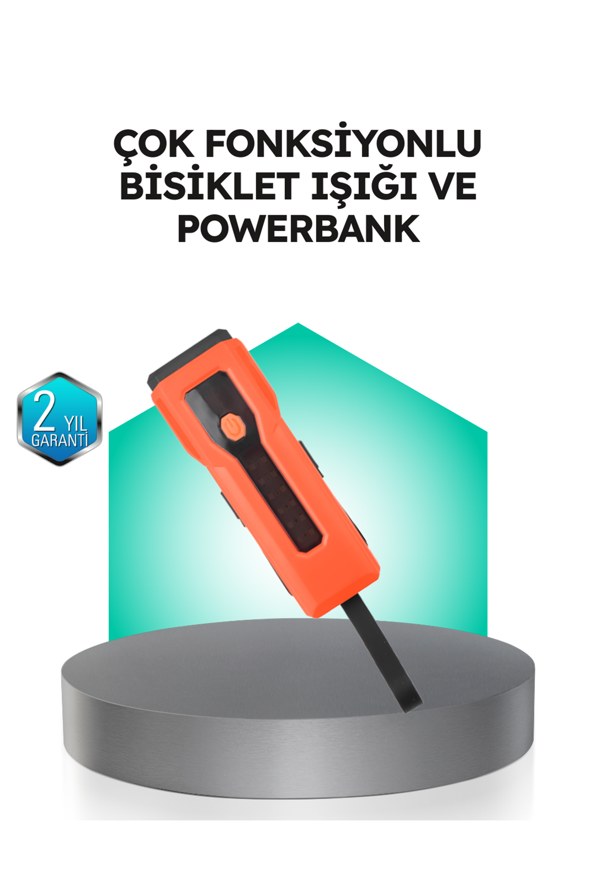 5000 mAh Bataryalı Bisiklet Farı COB Çakar Çok Fonksiyonlu