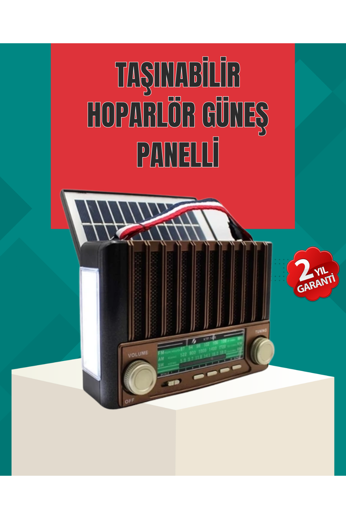 Nostaljik Tasarımlı Solar Şarjlı Radyo AM FM SW ve Bluetooth