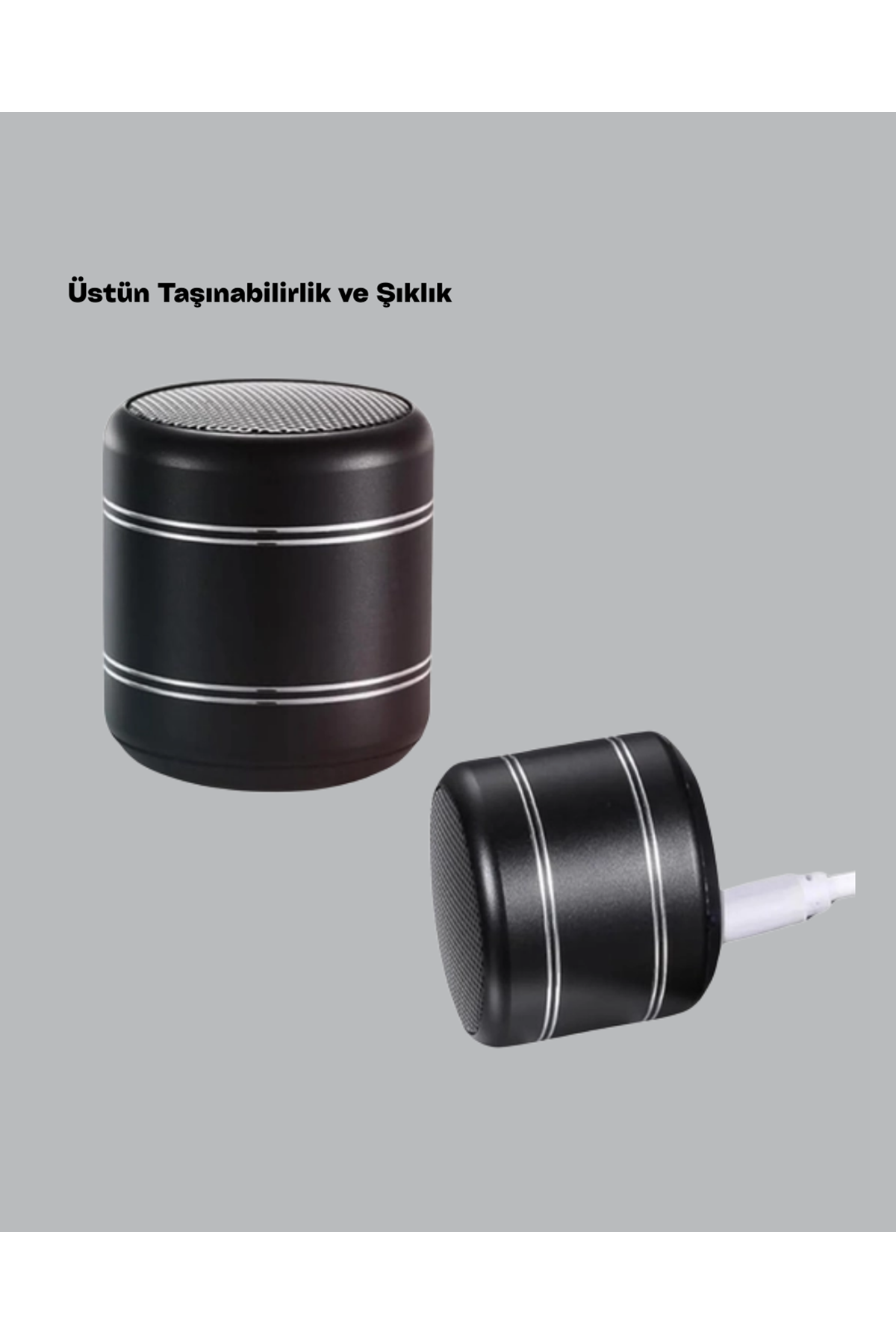Silindir Tasarım Mini Bluetooth Hoparlör 10m Çekim Güçlü Bas ve Mikrofonlu