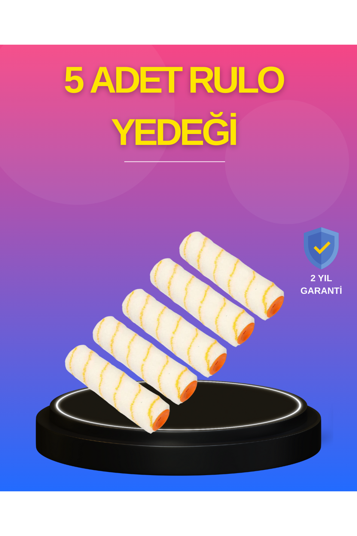 5’li Detay Boya Rulo Takımı Pürüzsüz Yüzey İçin İdeal