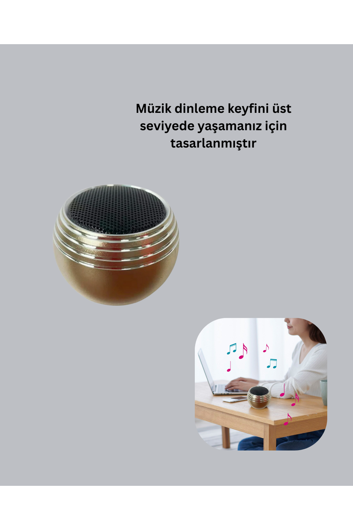 Taşınabilir Bluetooth Hoparlör Yüksek Ses Kaliteli Mini Tasarım