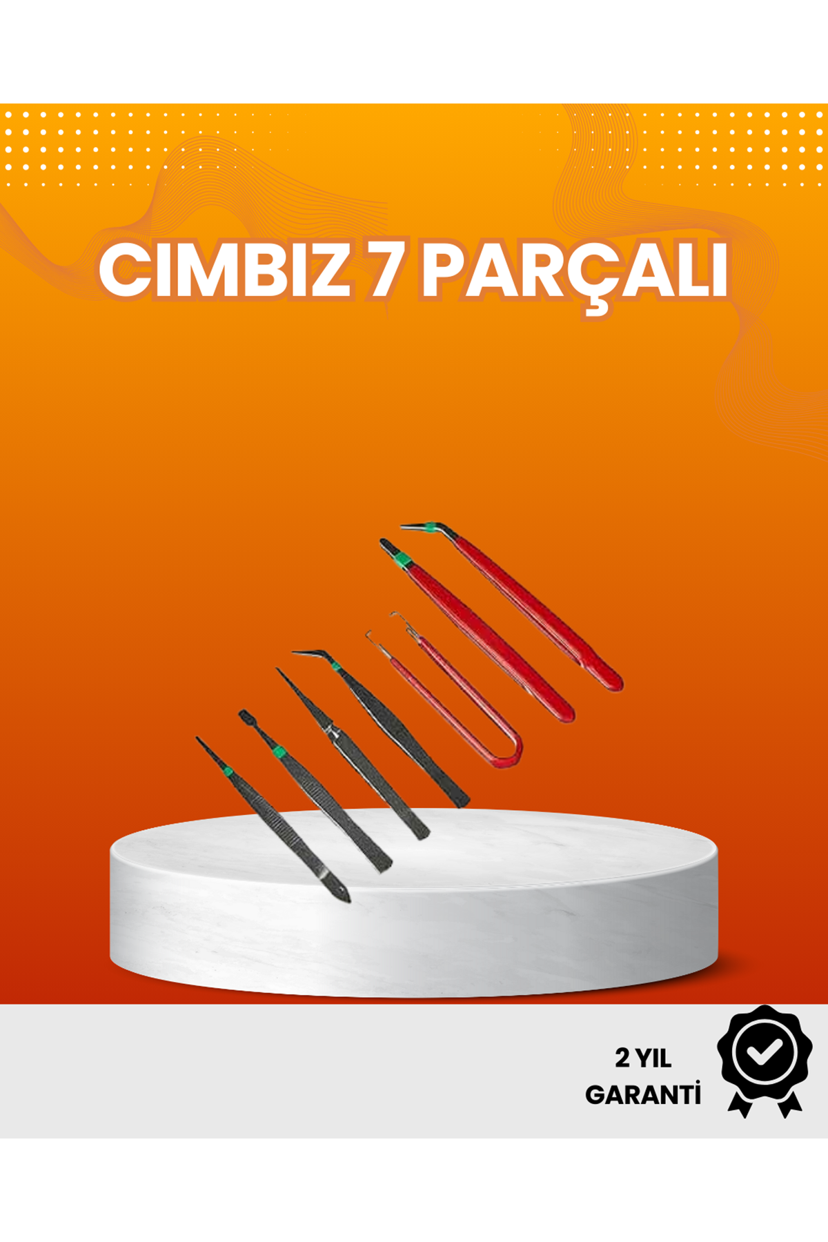 7’li Hassas Uçlu Cımbız Seti Antistatik ESD Kaplamalı Profesyonel