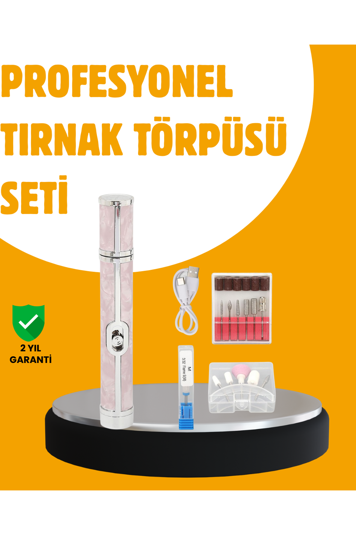 Ergonomik Saplı 20.000 RPM Hız Kontrollü Manikür Pedikür Makinesi