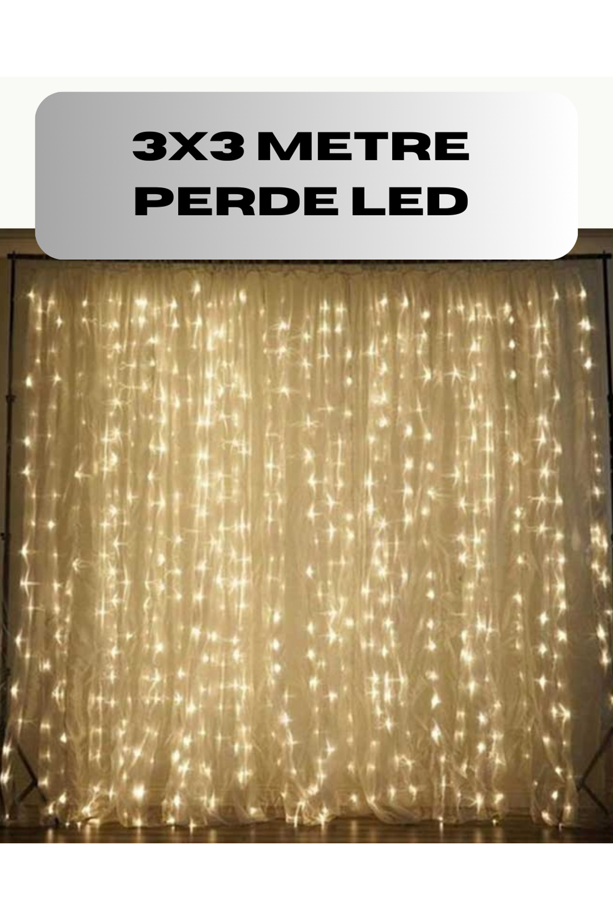 3x3 Perde LED Işık Şelale Model Özel Gün Dekoratif Aydınlatma