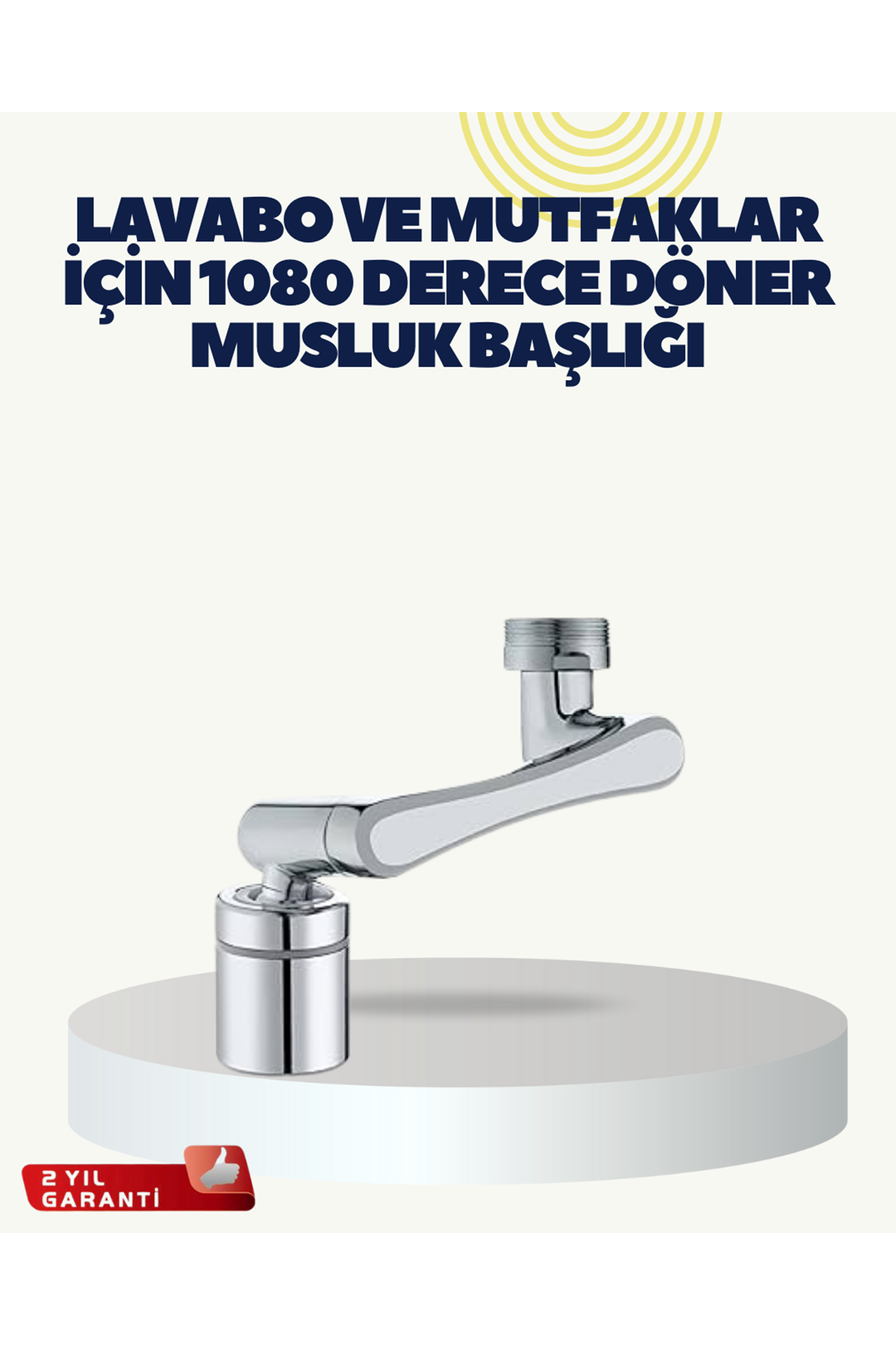 Çok Yönlü Dönebilen Musluk Başlığı 2 Fonksiyonlu Su Akışı