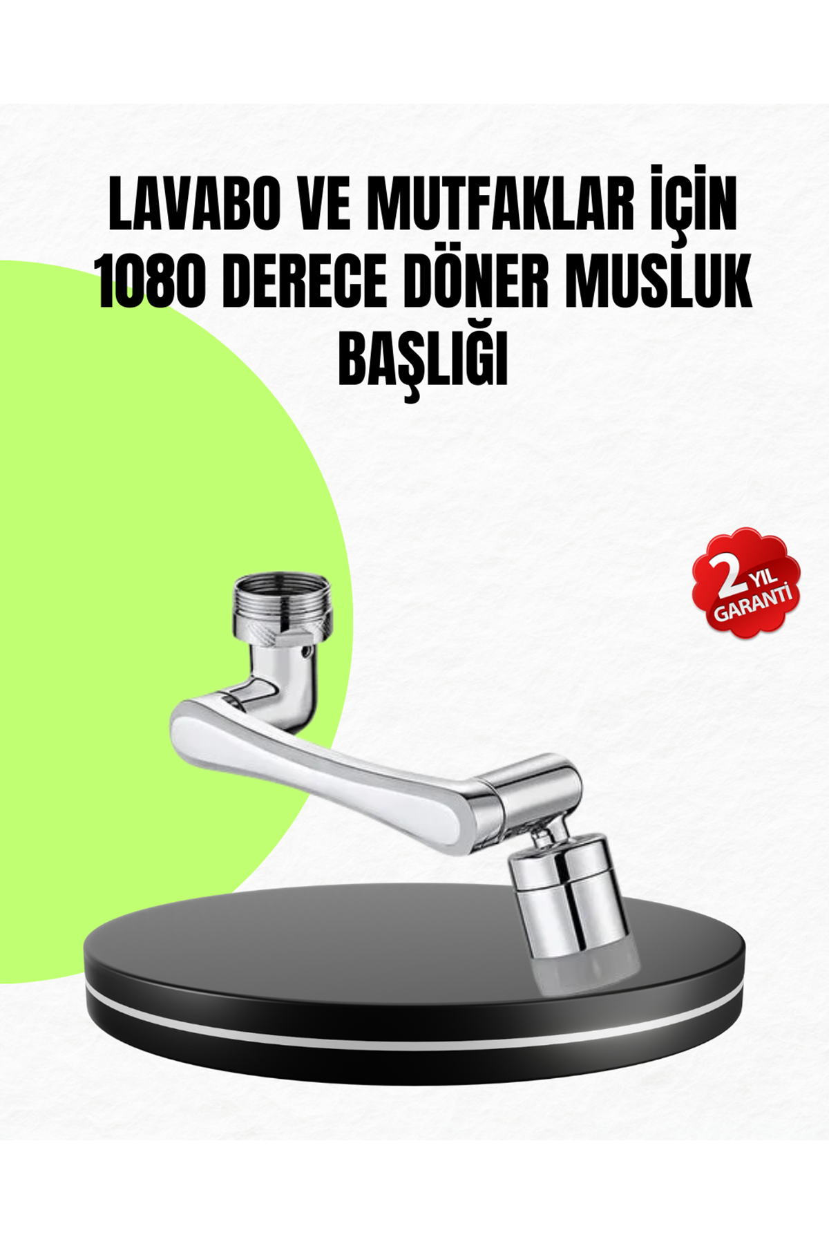 2 Modlu 1080° Dönebilen Musluk Başlığı Esnek 3 Eklemli Hareketli Tasarım