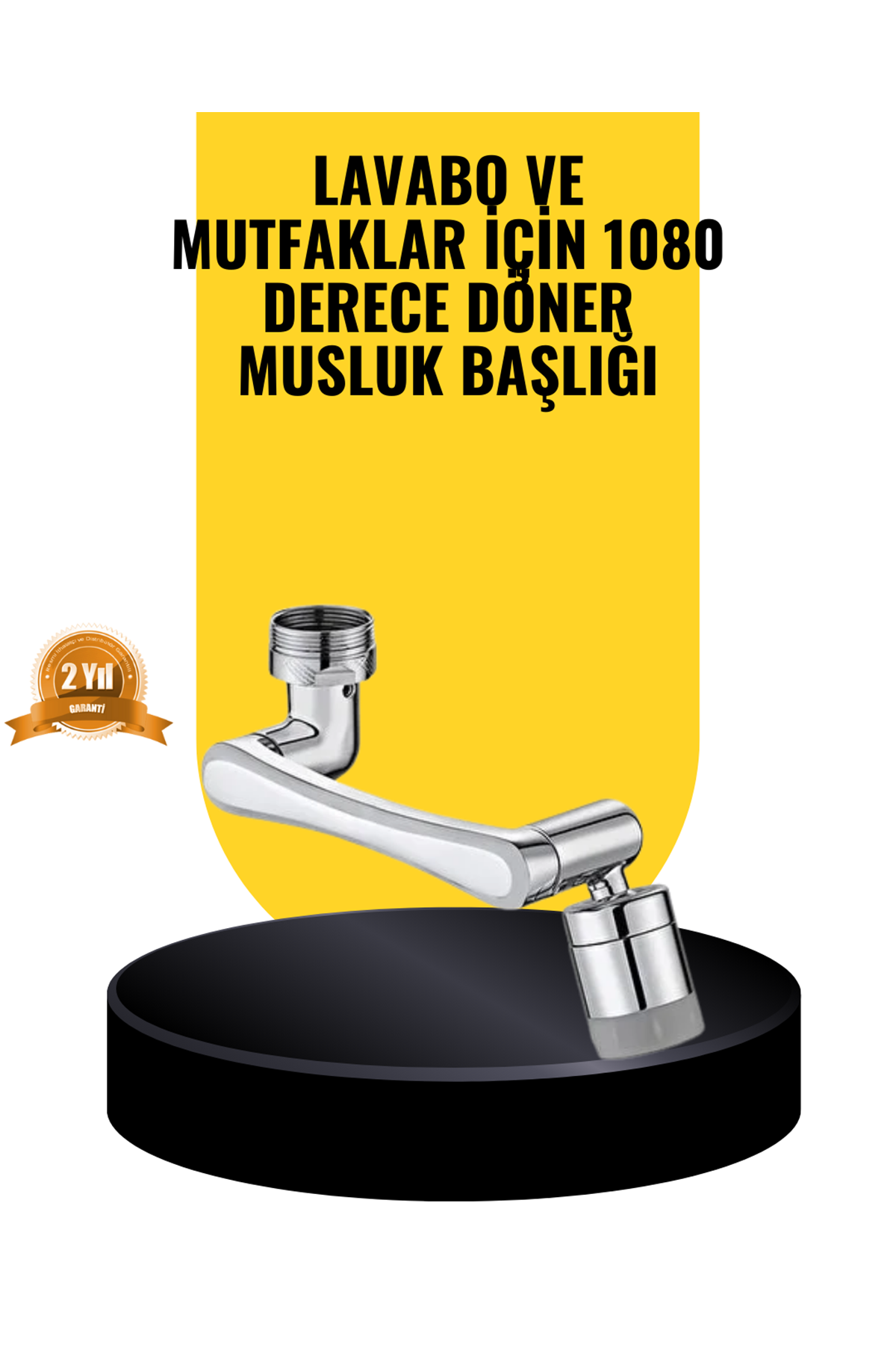 1080° Dönebilen Musluk Başlığı 2 Su Modlu Ayarlanabilir Esnek Tasarım