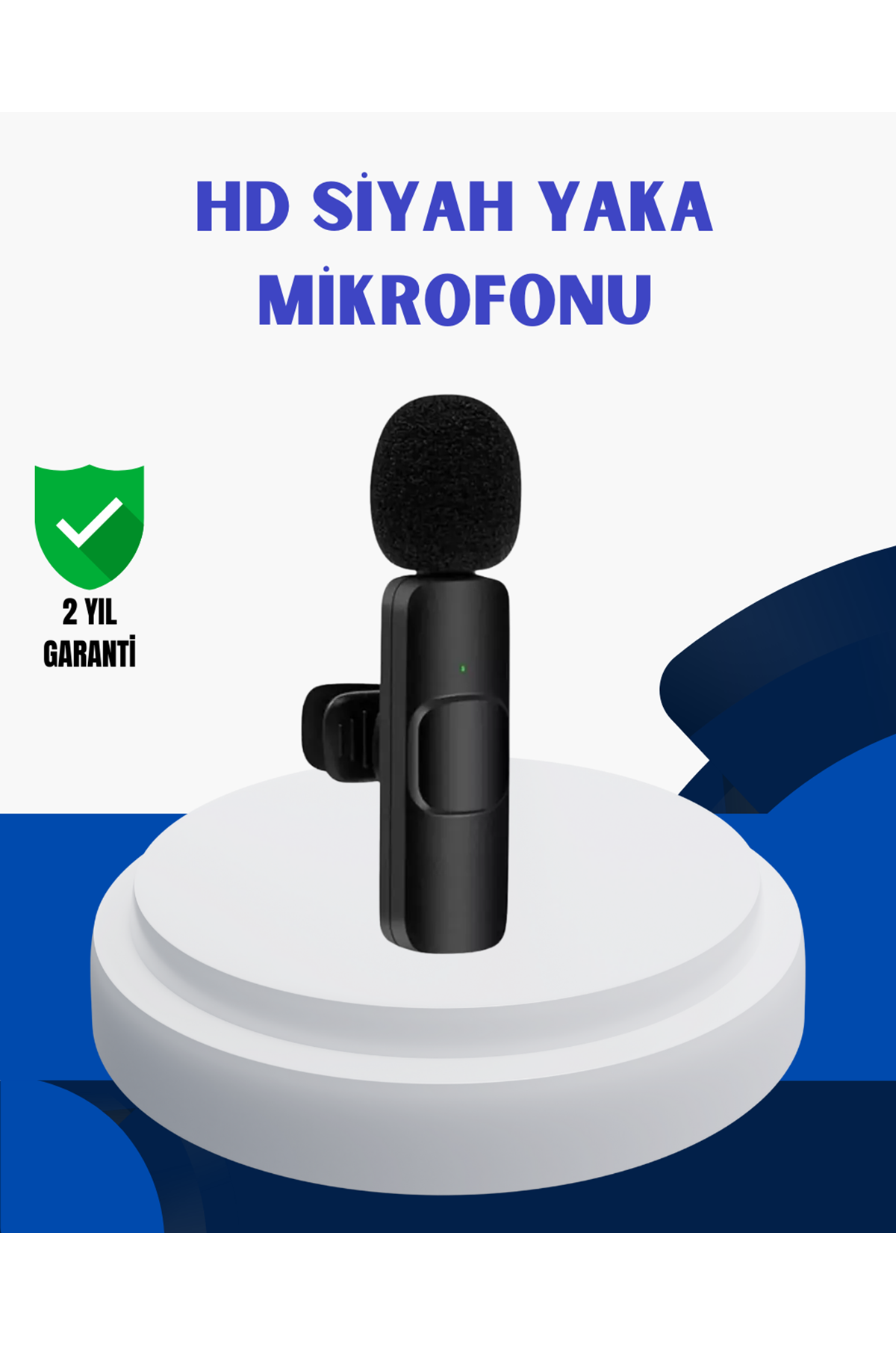 iPhone İçin Çift Mikrofonlu Telsiz Yaka Mikrofonu 360 Derece HD Ses
