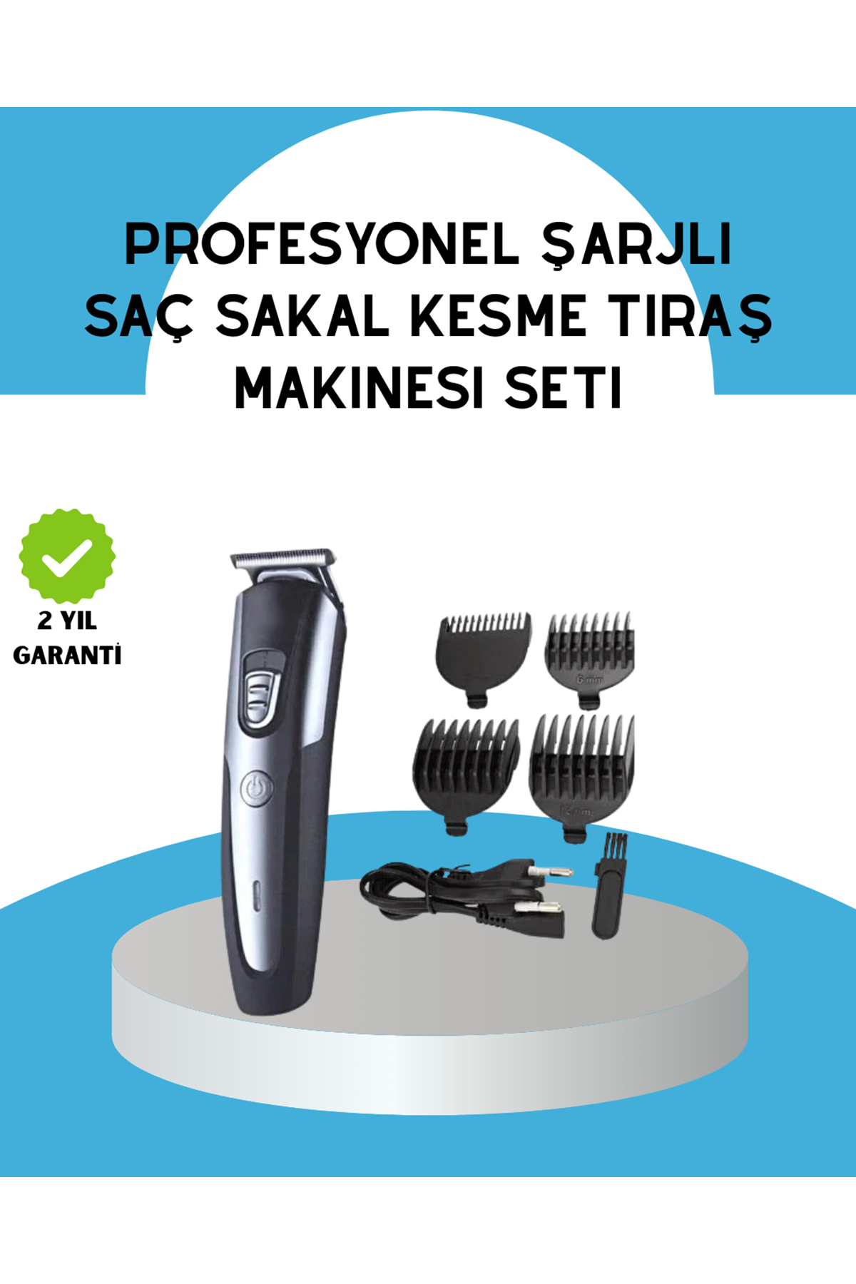 Ergonomik Profesyonel Tıraş Makinesi Saç Sakal Kesme ve Düzeltme