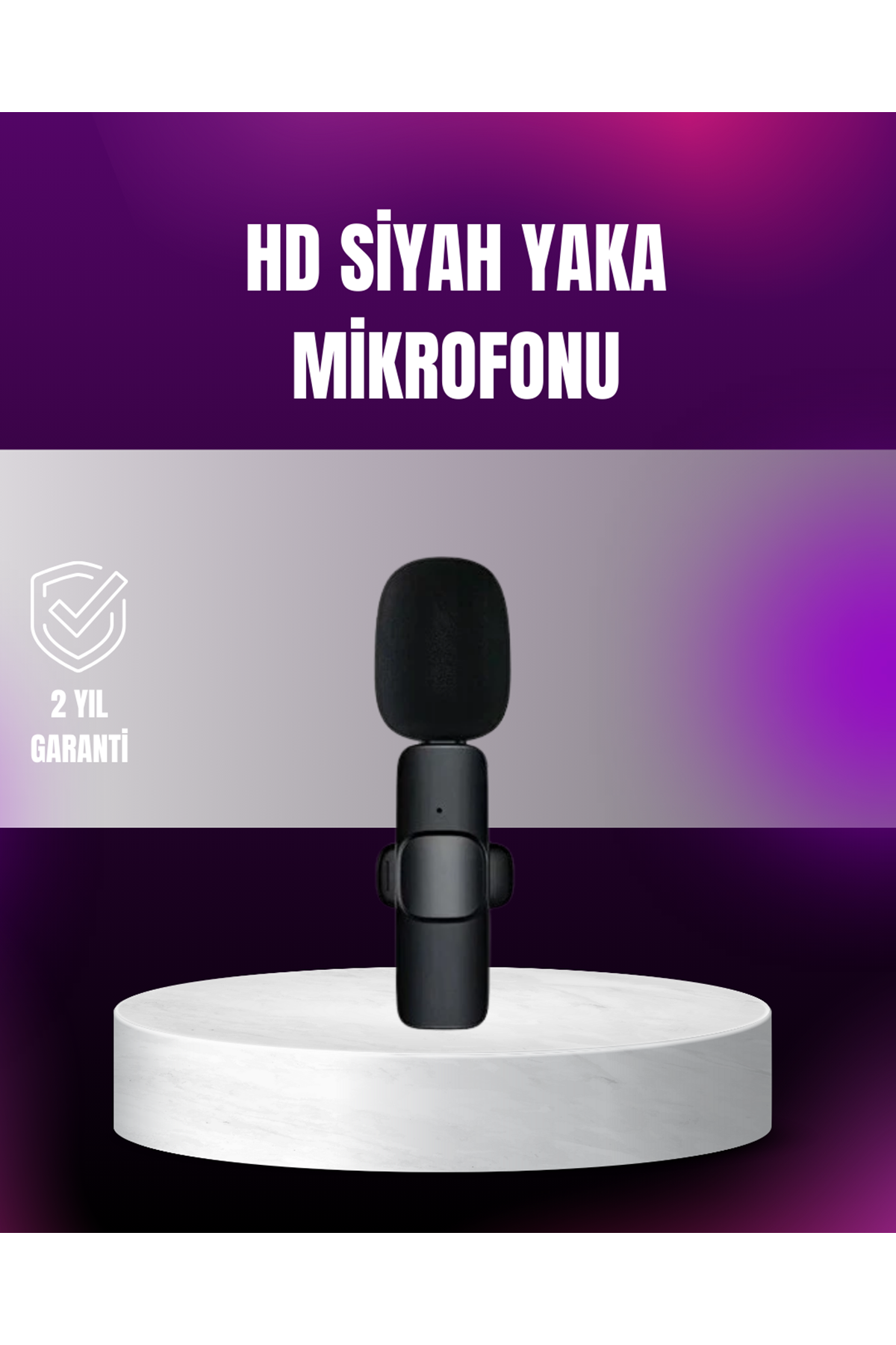 iPhone Uyumlu Çift Mikrofonlu Kablosuz Yaka Seti Profesyonel Ses