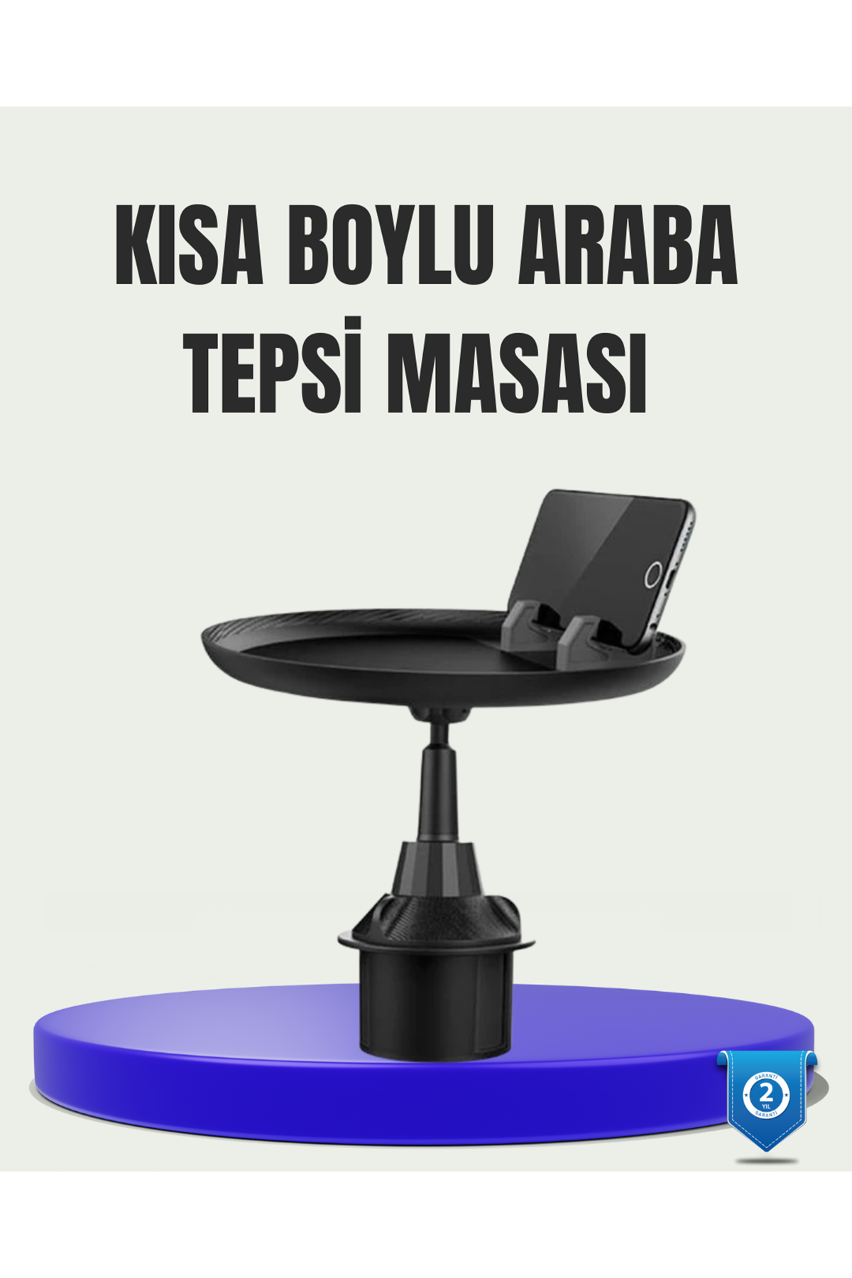 360° Döner Araç Bardaklık Tepsisi Geniş Yemek Alanlı Telefon Standlı